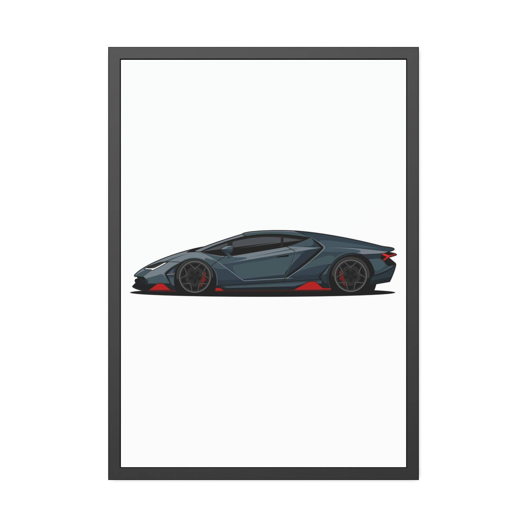 undefined Dark Elegance: Black Lamborghini Framed Poster & Canvas for Wall Decor