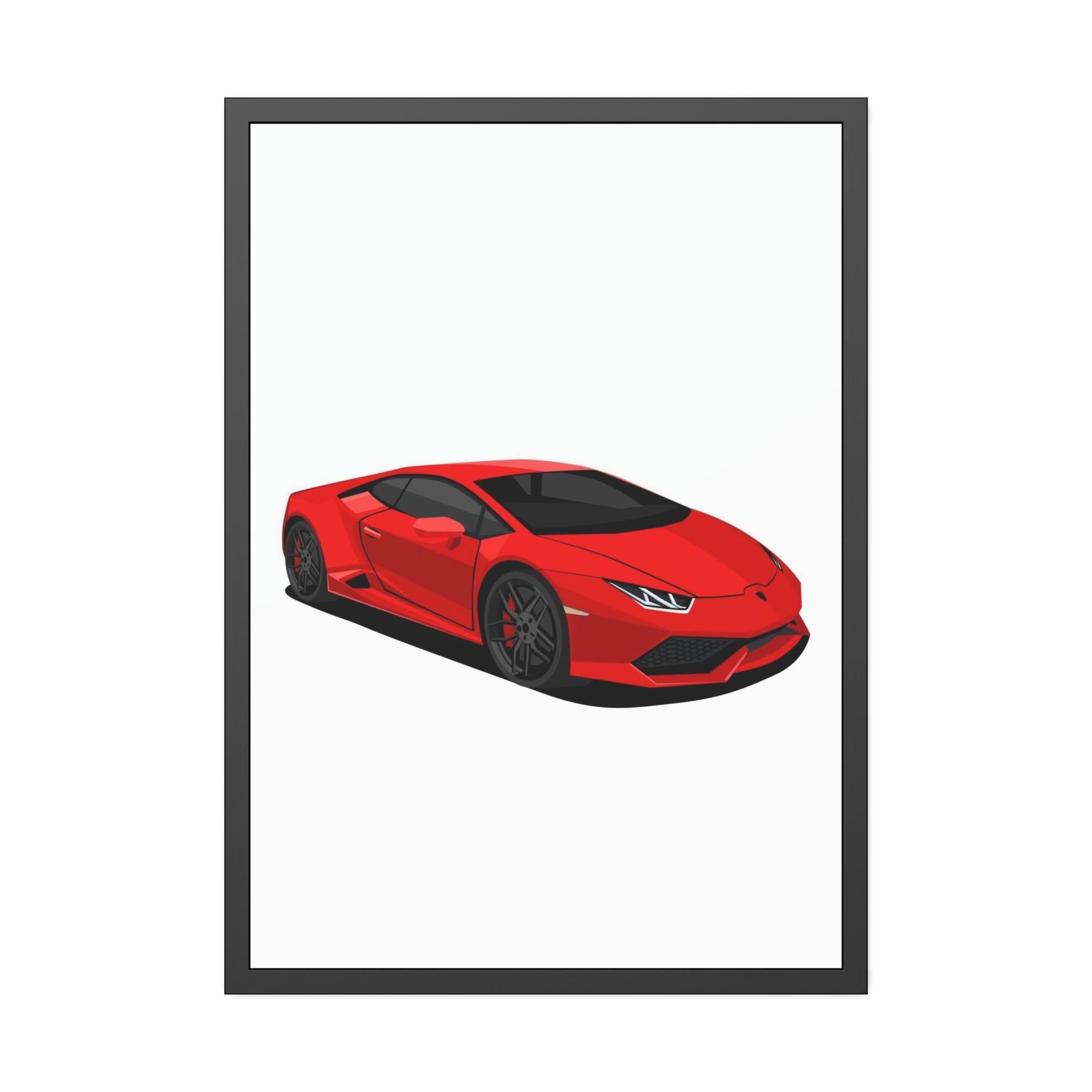 Lamborghini Bold and Brilliant: Red Lamborghini Wall Art on Framed Canvas & Poster