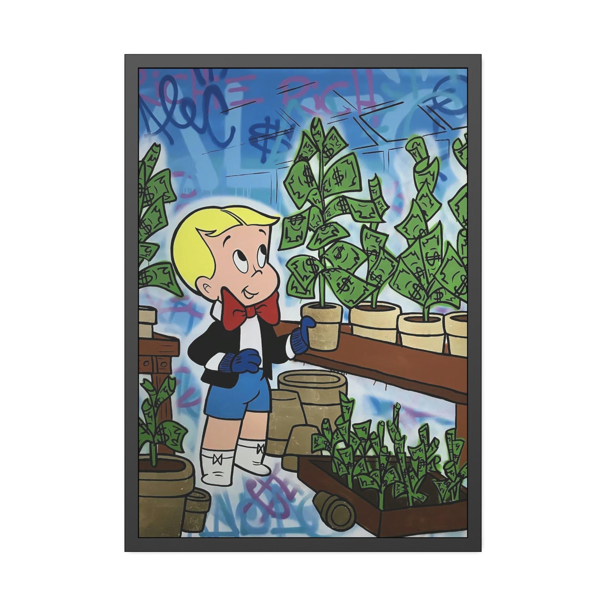 Monopoly & Motivation Playful Creativity: Framed Canvas and Poster Print of Alec Monopoly Art