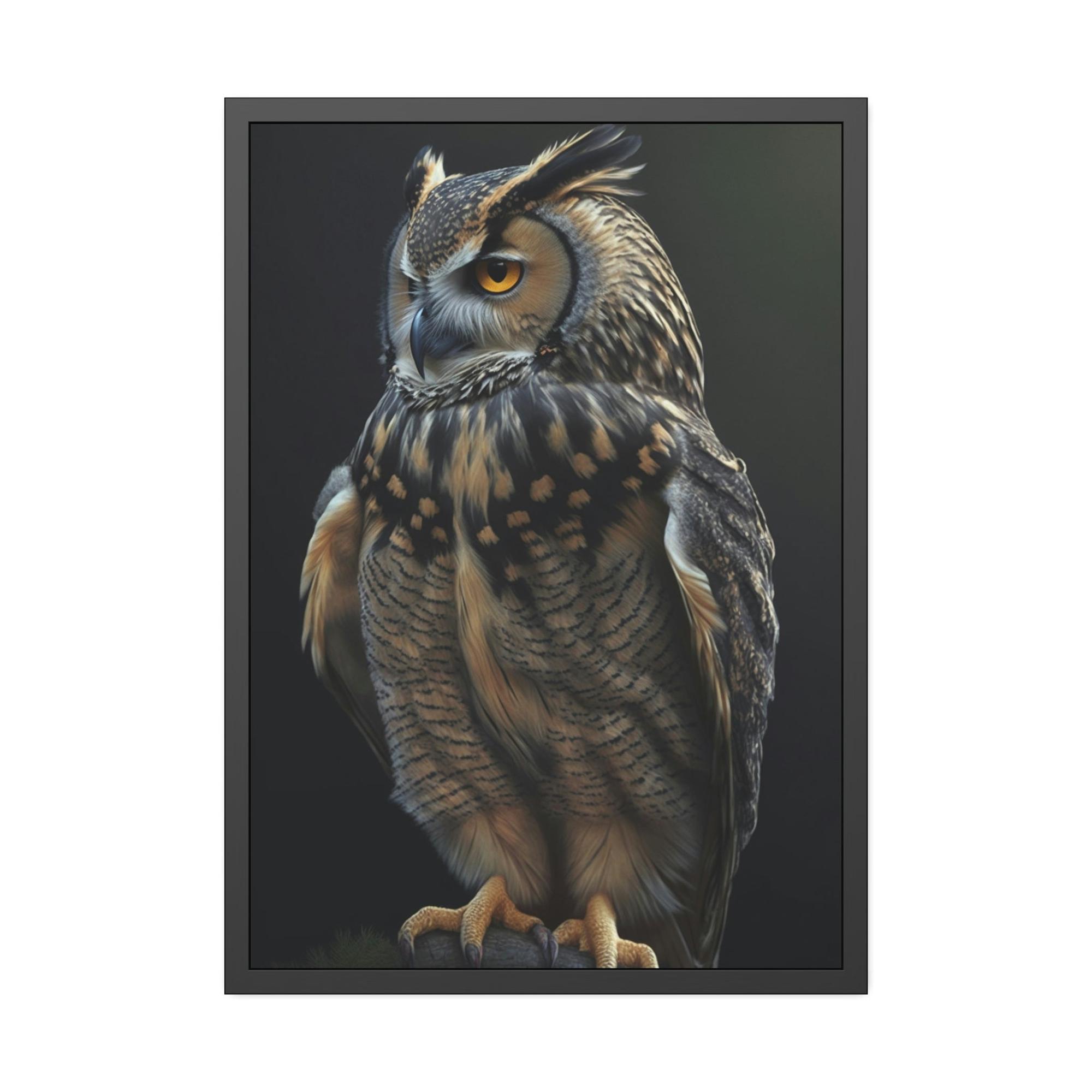 undefined Majestic Hunter: An Artistic Depiction of an Owl on Canvas