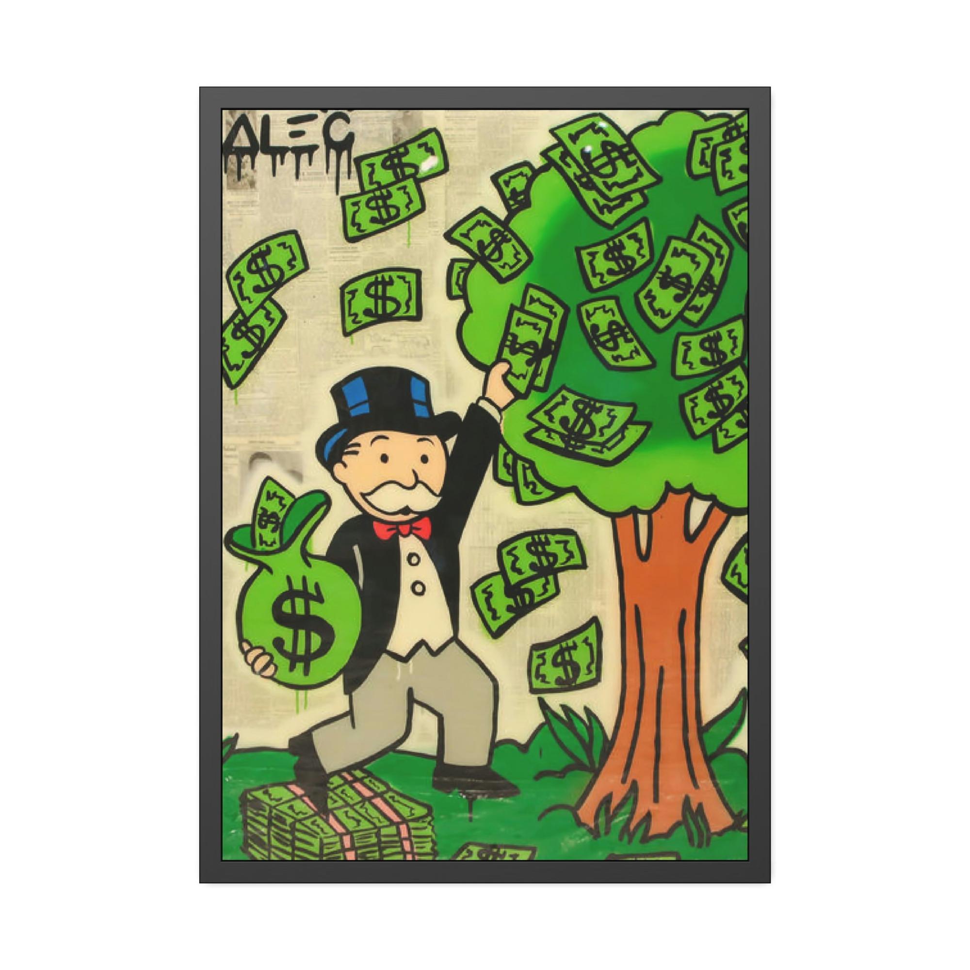 Monopoly & Motivation Colorful Urban Expression: Alec Monopoly on Canvas and Framed Poster