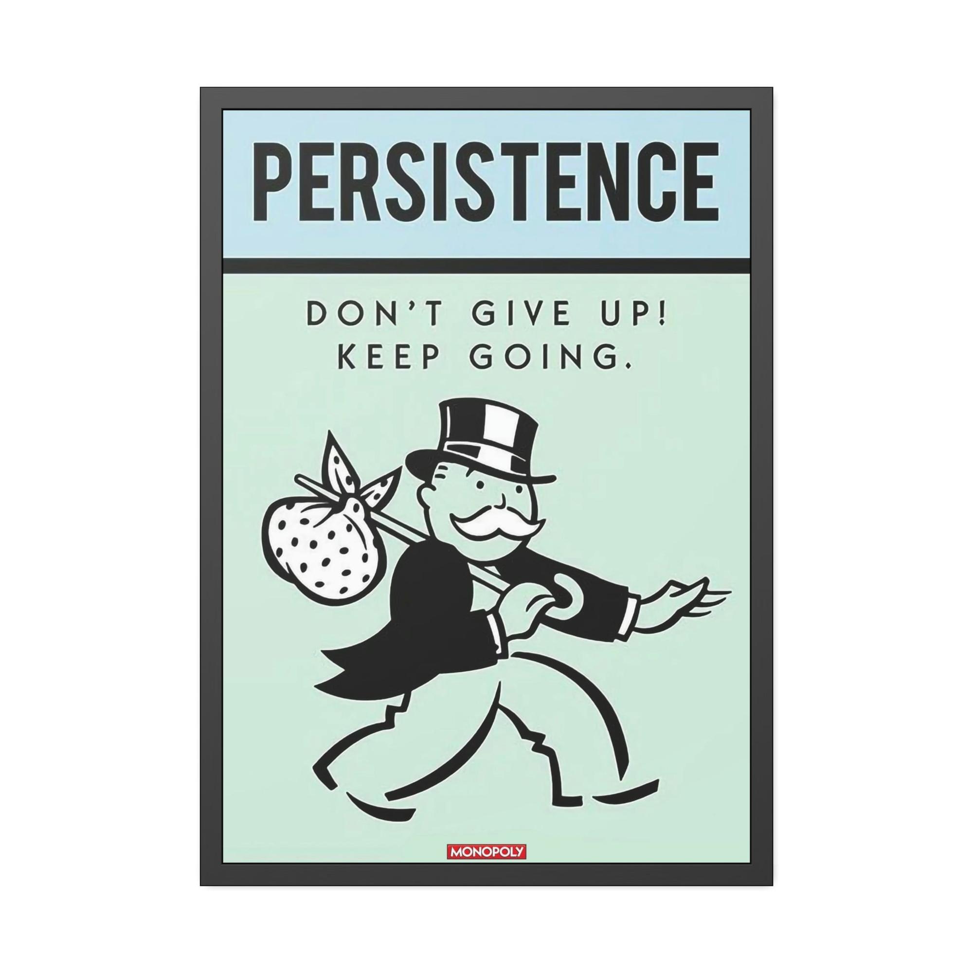Monopoly & Motivation Creative Wall Decor: Alec Monopoly's Quote Art on Natural Canvas