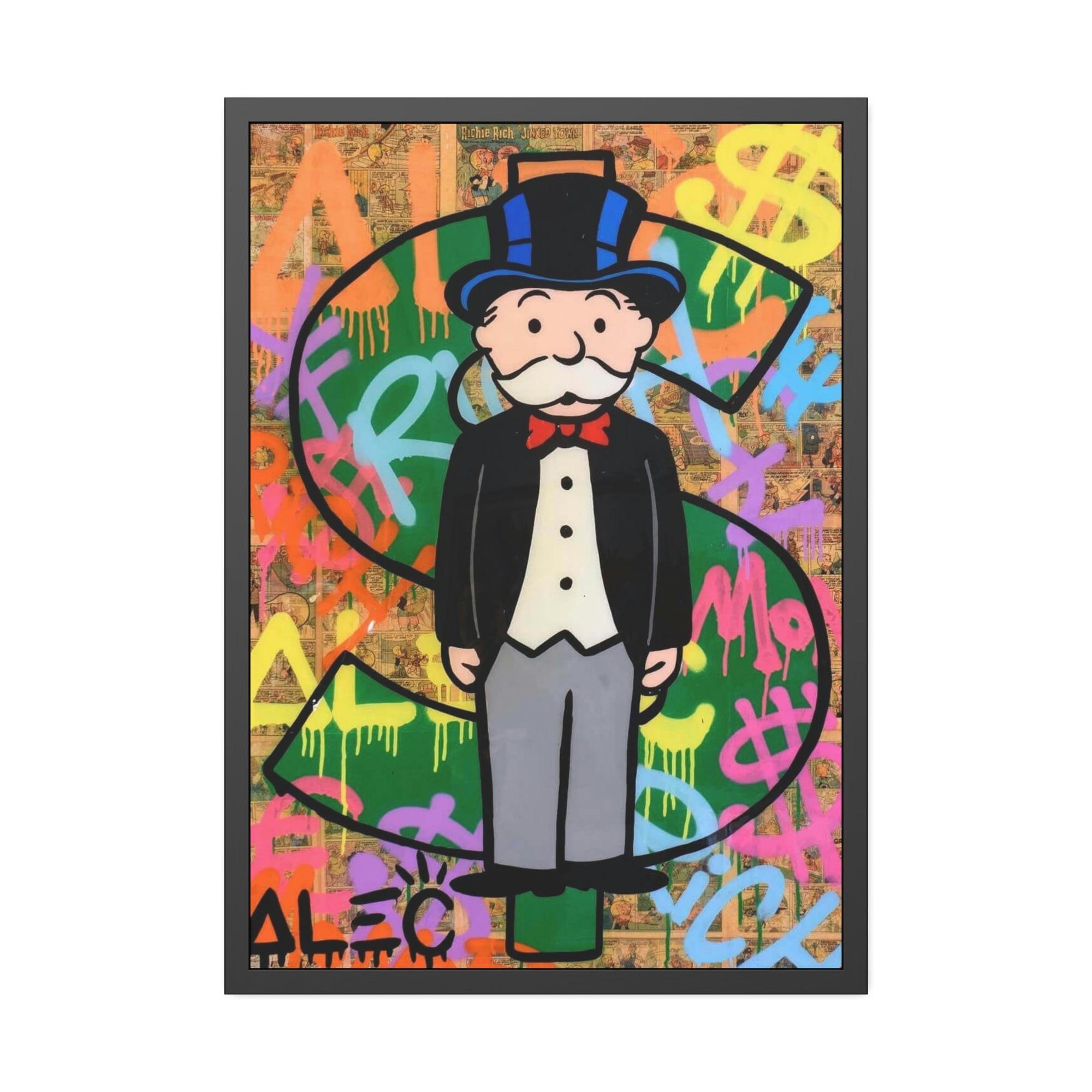 Monopoly & Motivation Monopoly Madness: Alec Monopoly Inspired Canvas and Poster Print for Art Enthusiasts