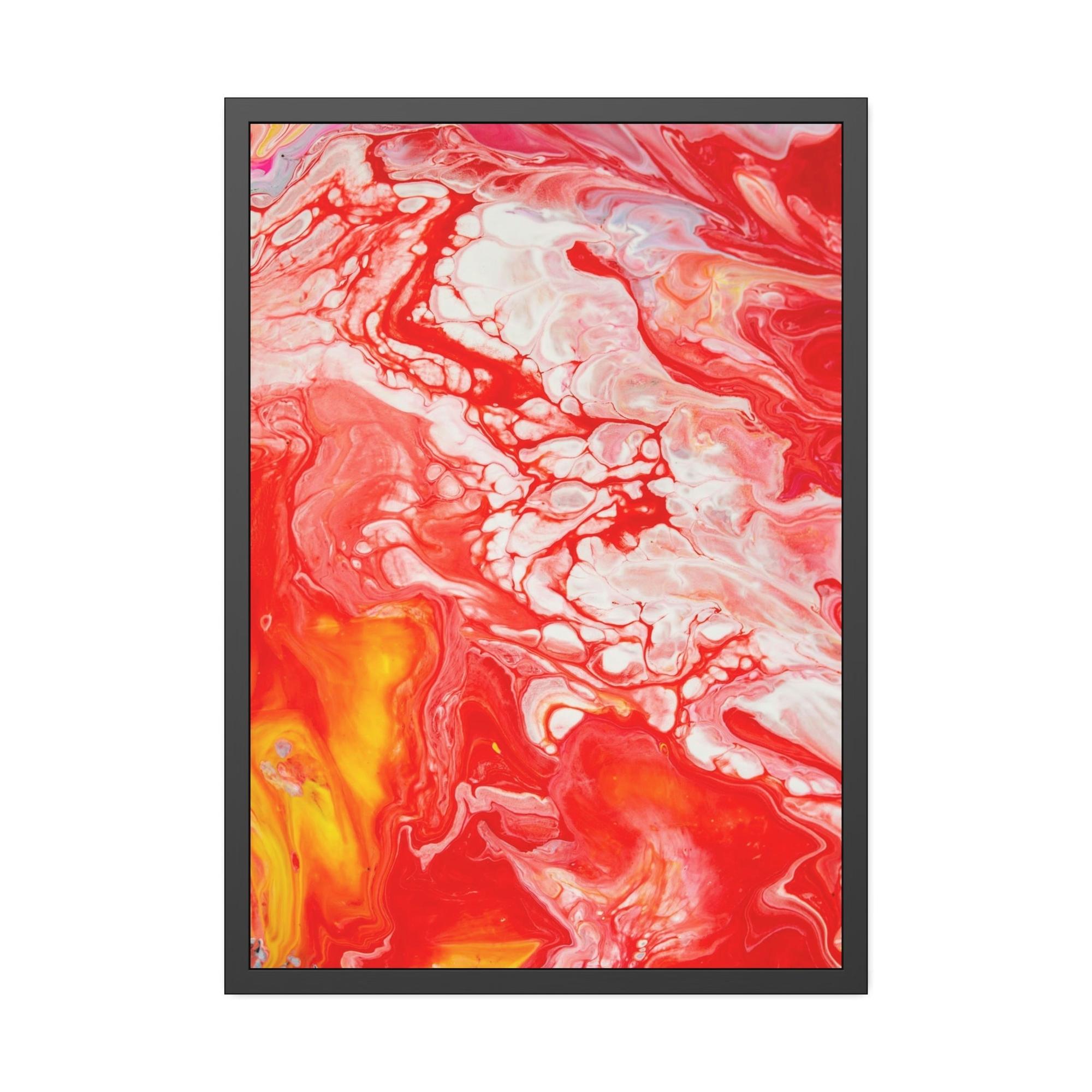 Red Abstract Art Abstract Passion: A Stunning Red Art Print on Framed Poster and Canvas