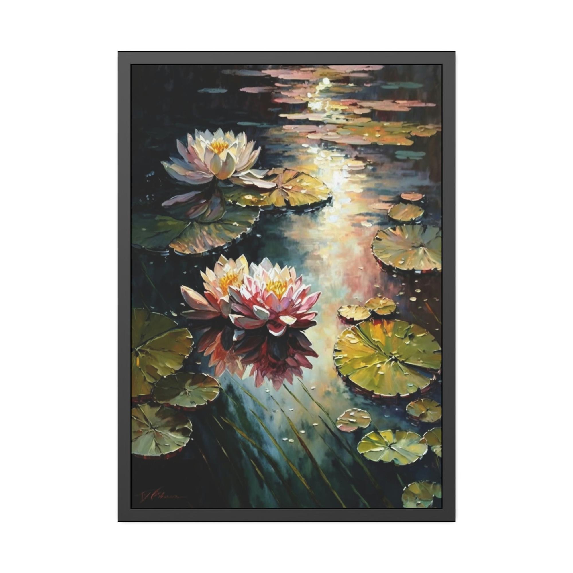 Lilies & Waterlily A Symphony of Colors: A Painting of Vibrant Waterlilies