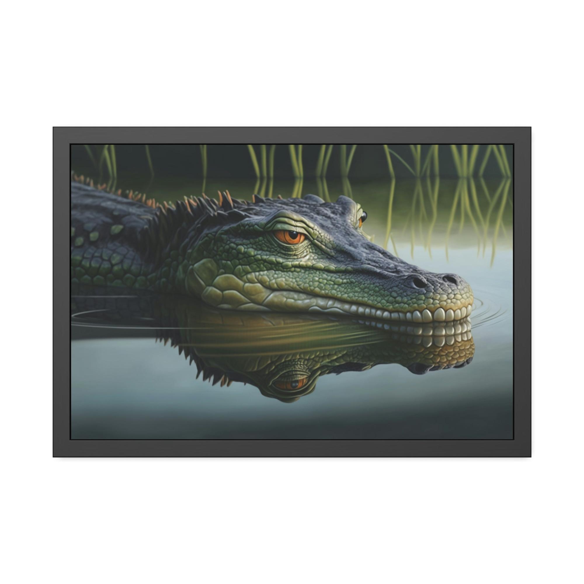 Alligators Alligator Adventure: A Framed Canvas & Poster Artwork of a Wild Gator Scene