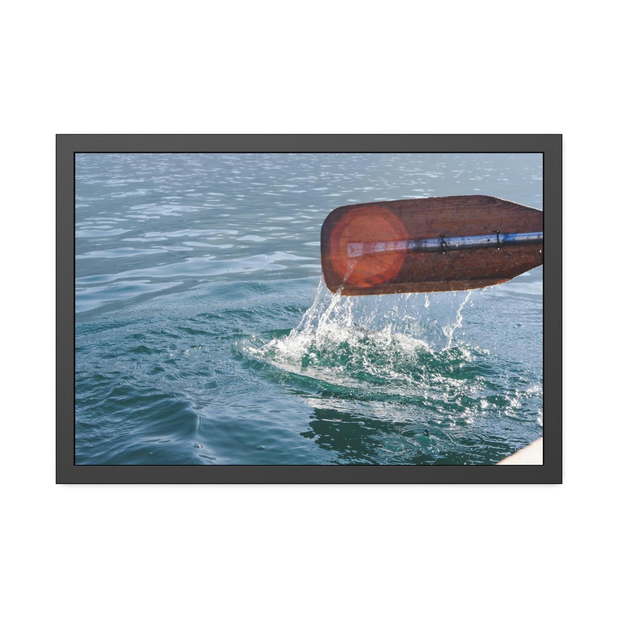Boating Sailing the Seas: Natural Canvas and Framed Poster with Boating Art