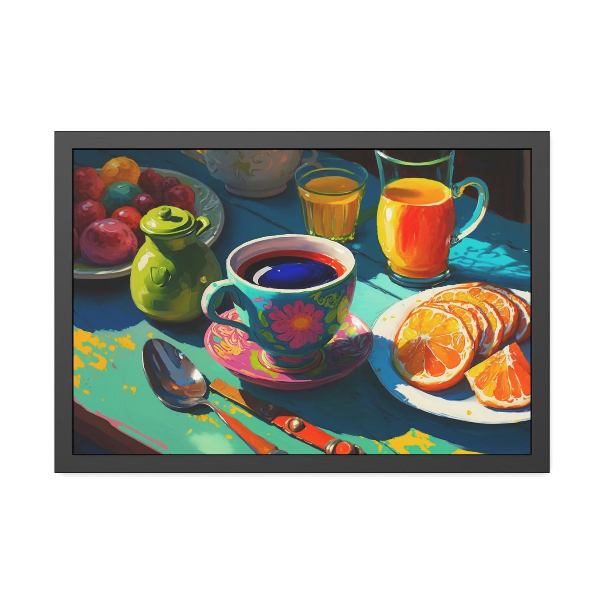 Breakfast Scrumptious Start: Natural Canvas Print of a Tasty Breakfast Buffet