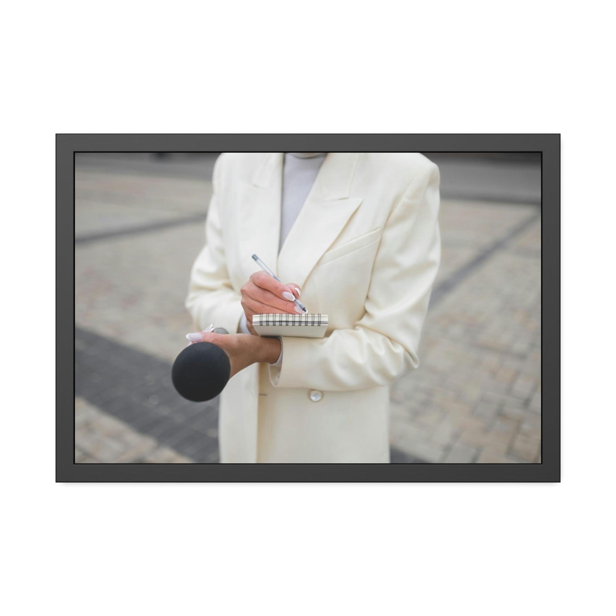 Authors & Journalists Chroniclers of History: Framed Canvas Art with Images of Journalists Covering Major Events