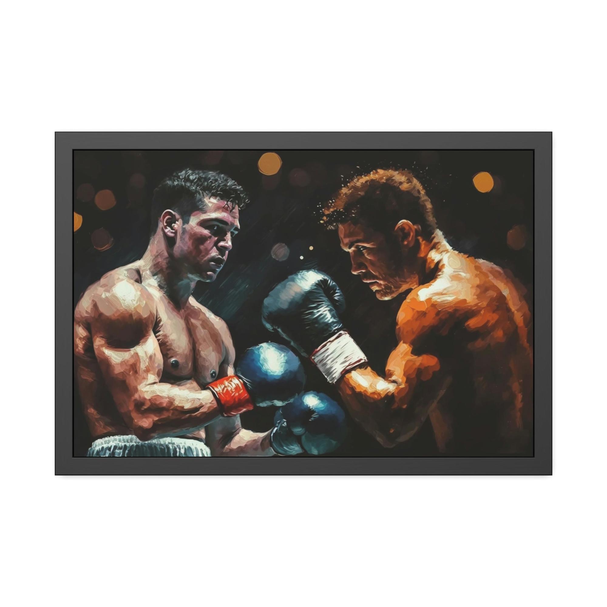 Boxing Boxing Power: Framed Canvas and Print with Powerful Boxing Art