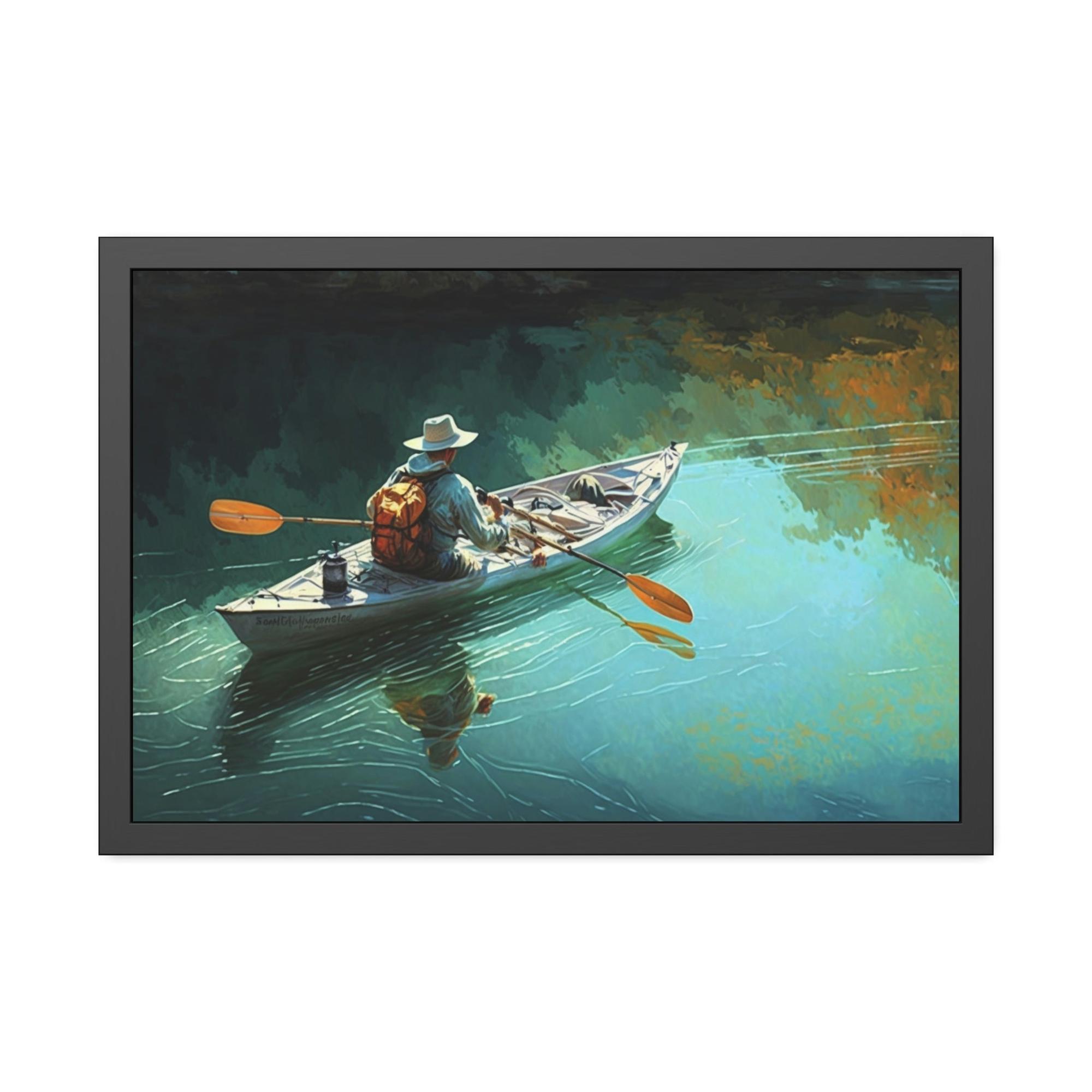 Boating Boating Adventure: Framed Canvas and Print with Scenic Boating Art