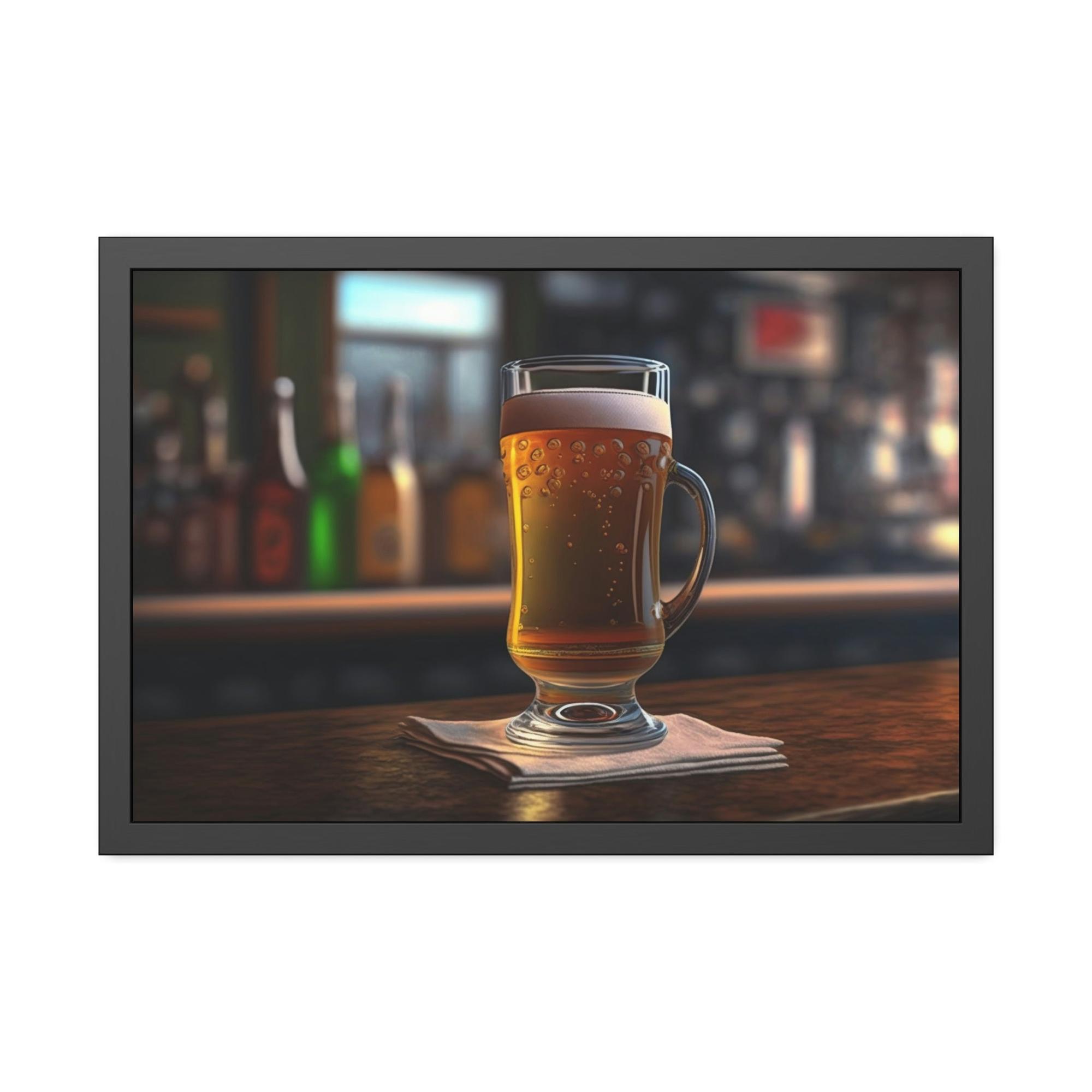 Beer Drink in the Art: Framed Beer Posters for Your Home Bar