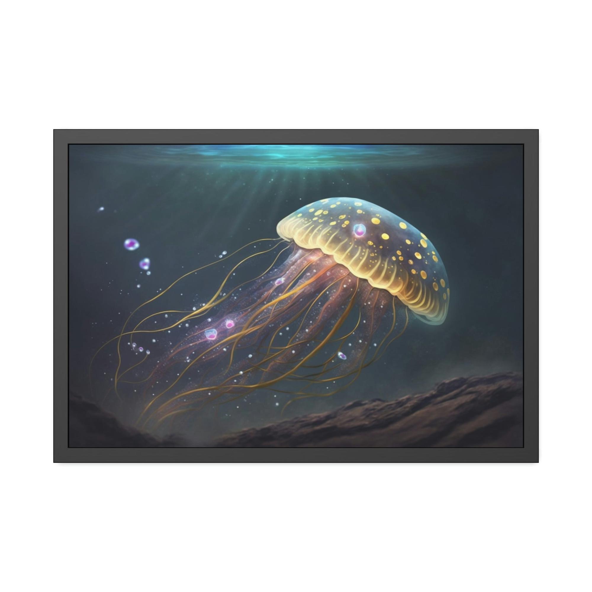 Jellyfishs Graceful Jellyfish: A Natural Canvas Masterpiece of Ocean Life