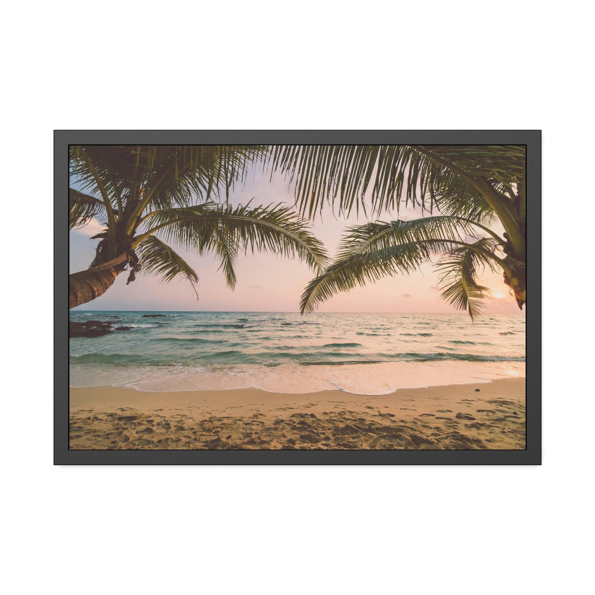 Palm Trees Coastal Getaway: Palm Trees Framed Canvas & Poster for Your Bedroom