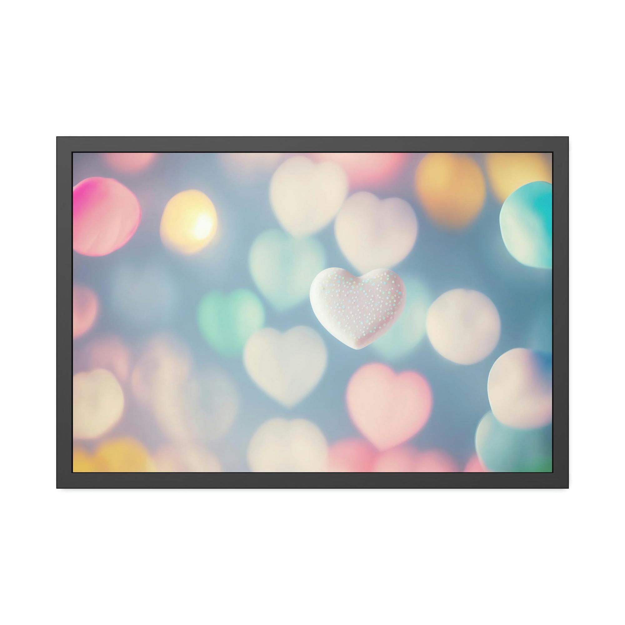 Love Love in Color: Canvas Print of a Vibrant Hearts on Framed Canvas
