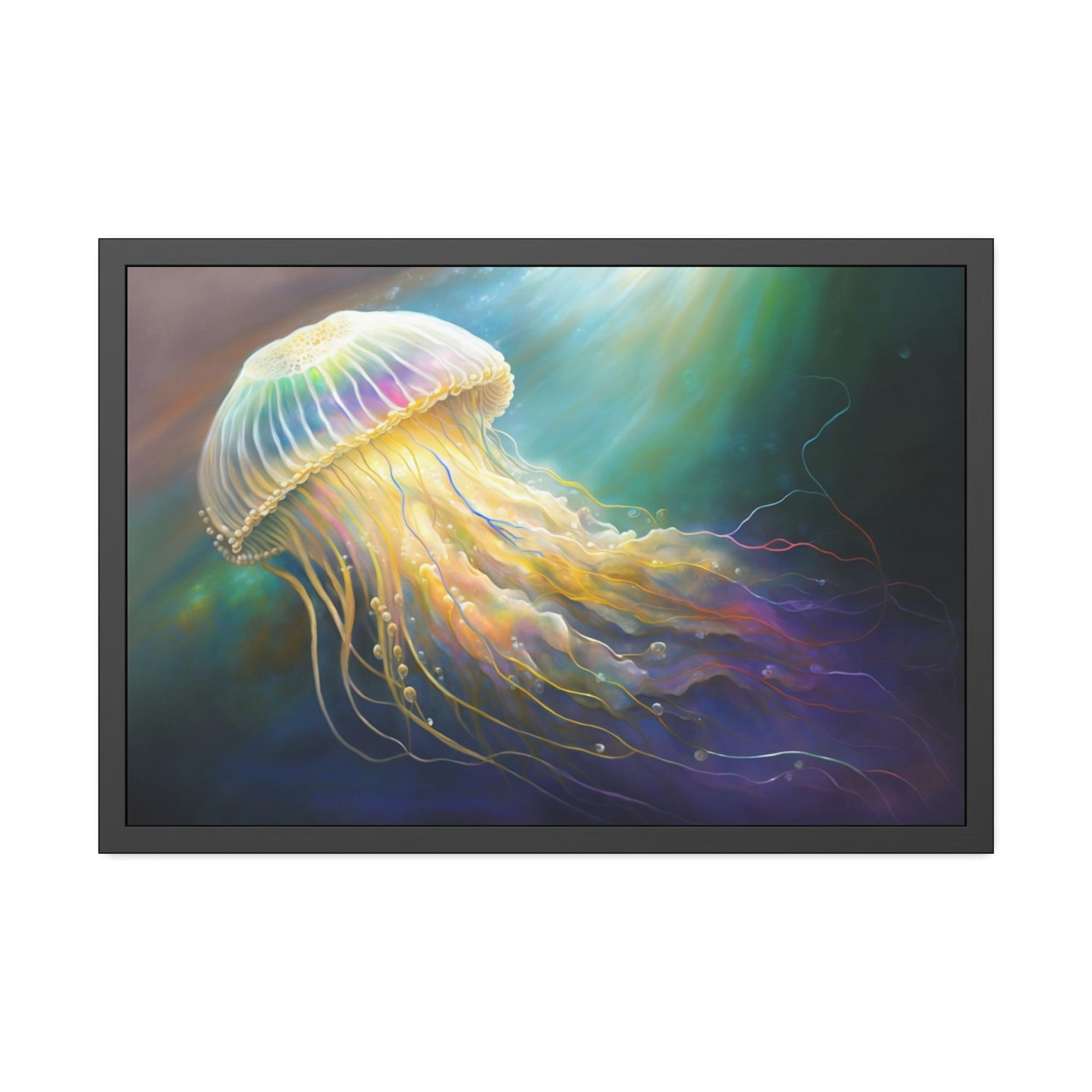 Jellyfishs The Elegance of Jellyfishes: Artistic Print on Canvas for Marine-Themed Spaces
