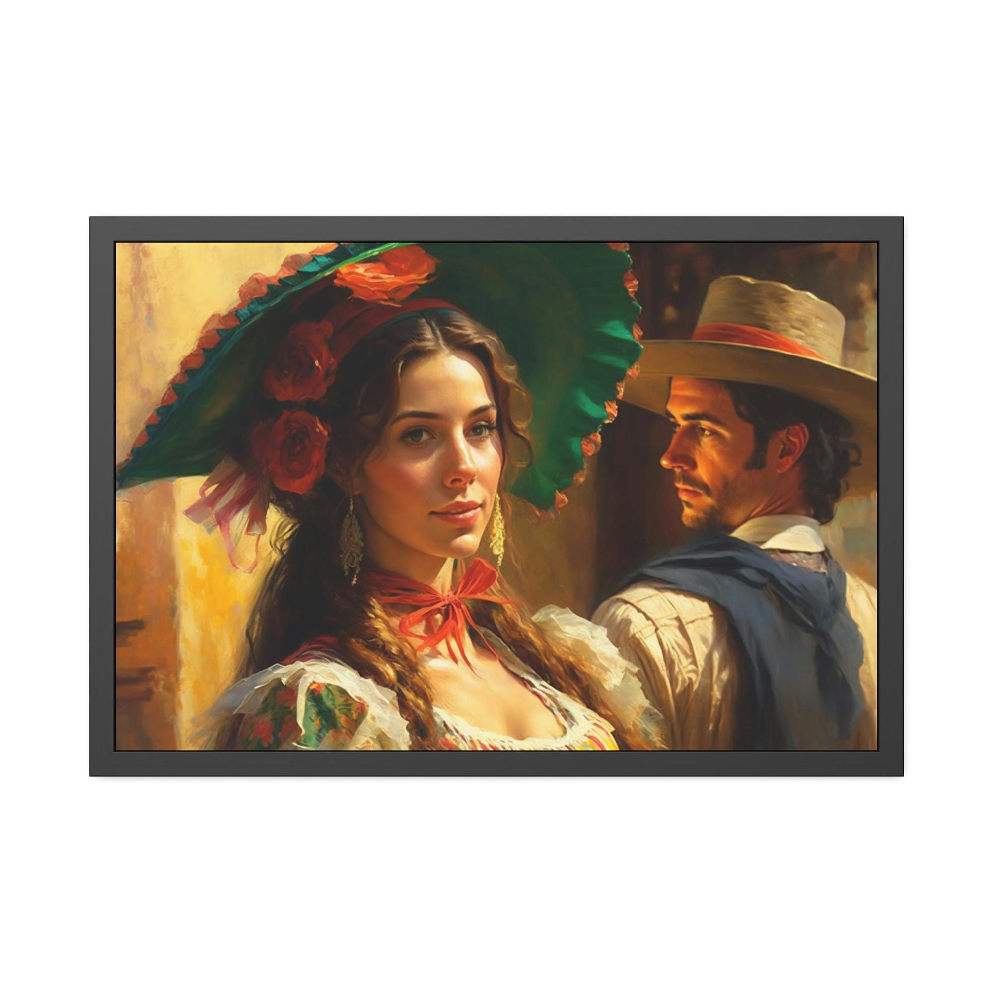 Italian Bella Italia: Natural Canvas Print Featuring a Beautiful Italian Girl