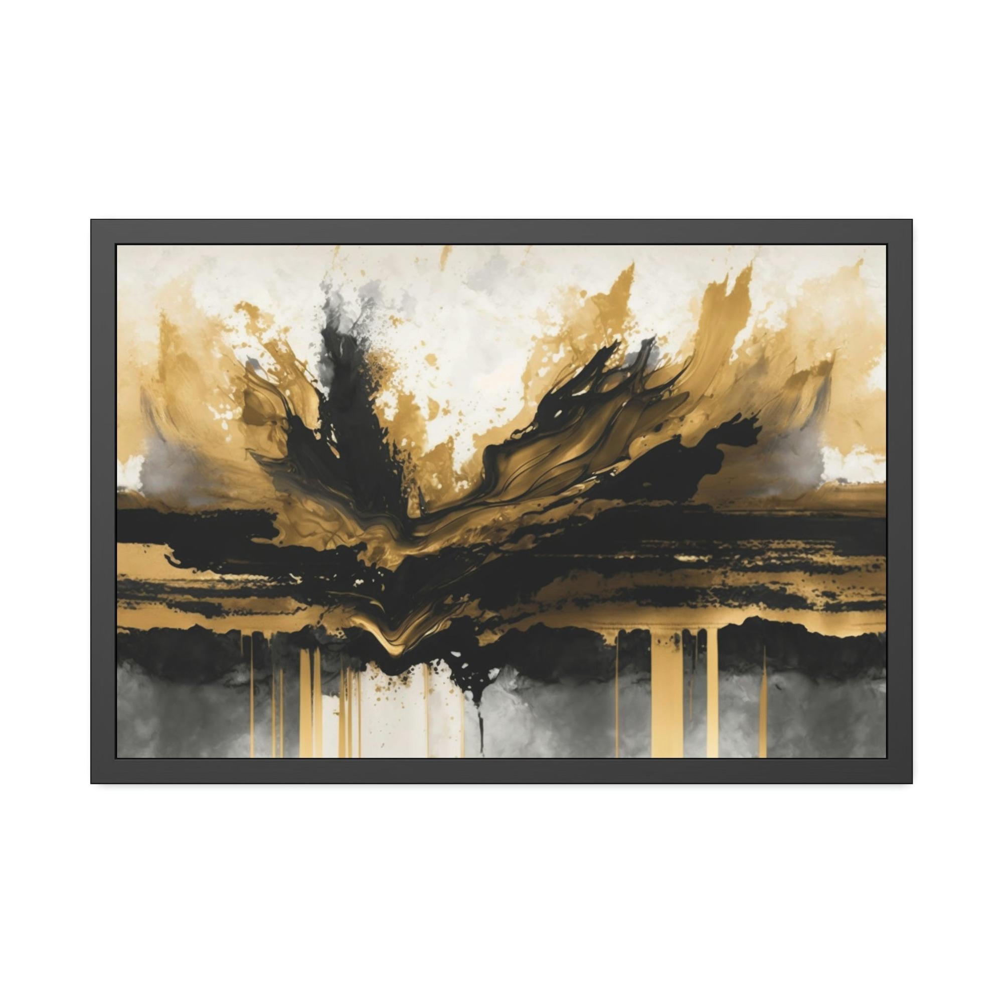 Gold Abstract Art Gold Rush: Wall Art of a Bold and Shimmering Abstract Painting on Canvas