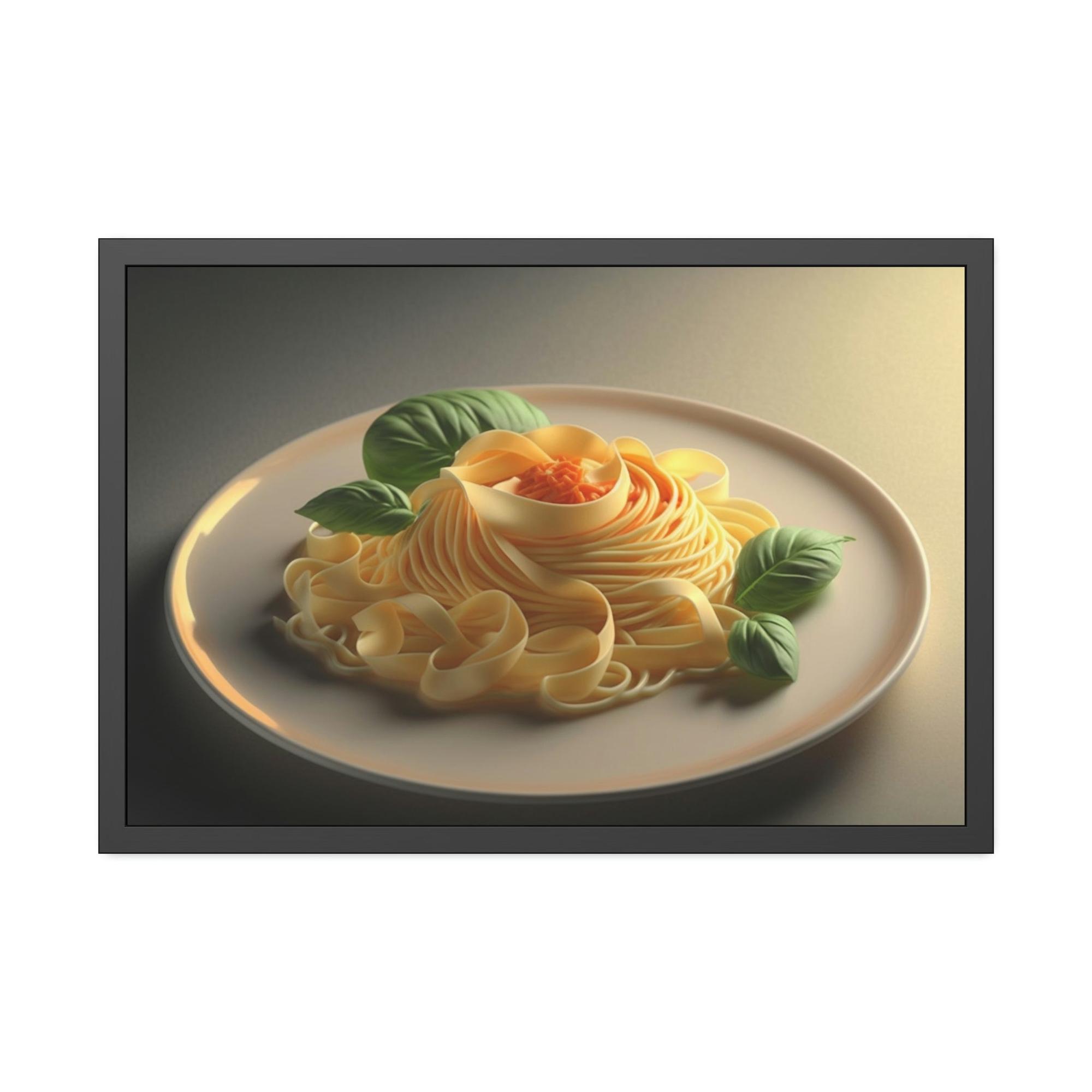 Pasta Pasta Perfection: Beautiful Canvas Print of a Plate of Spaghetti