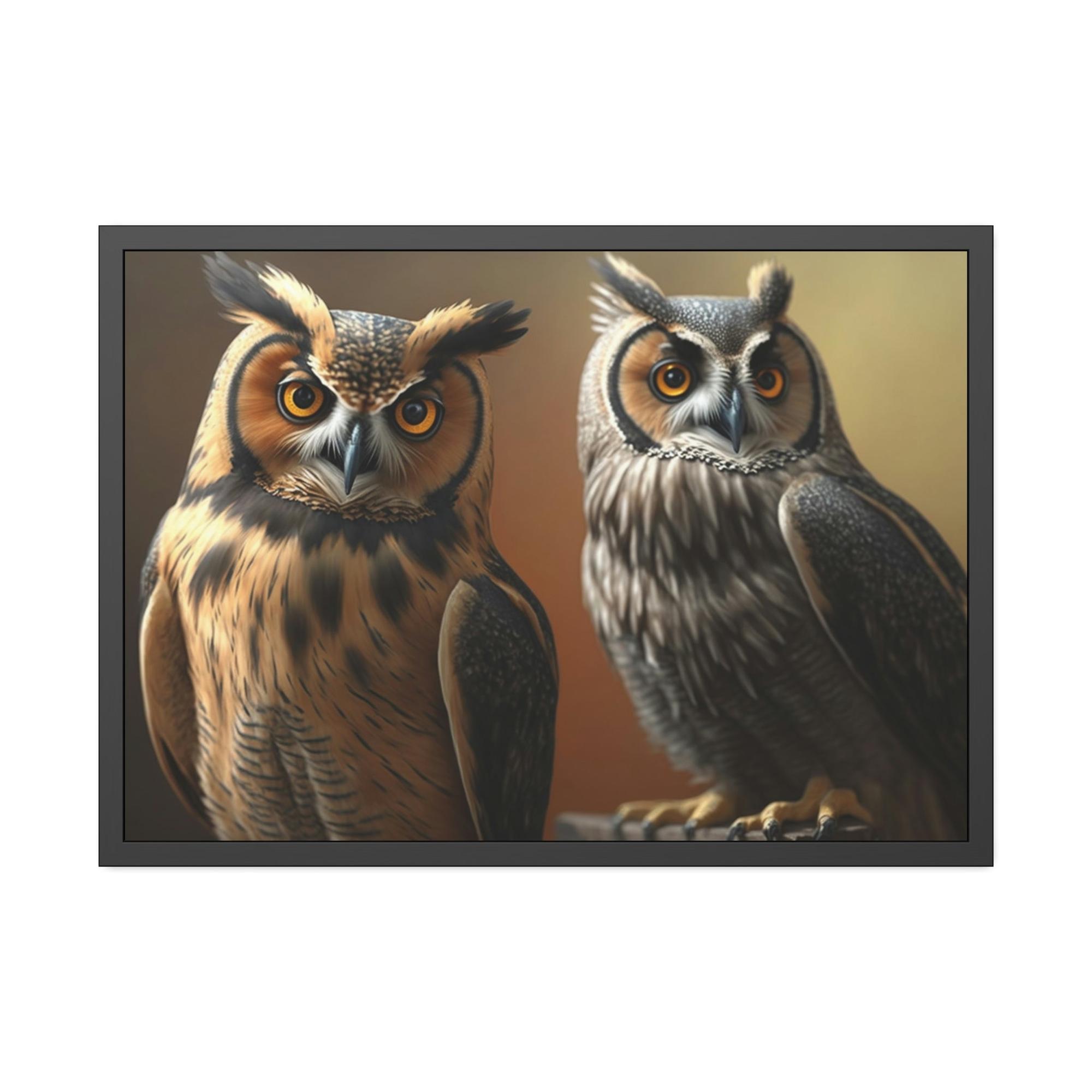 Owls Guardians of the Forest: Ethereal Owls Gaze Out from the Canvas