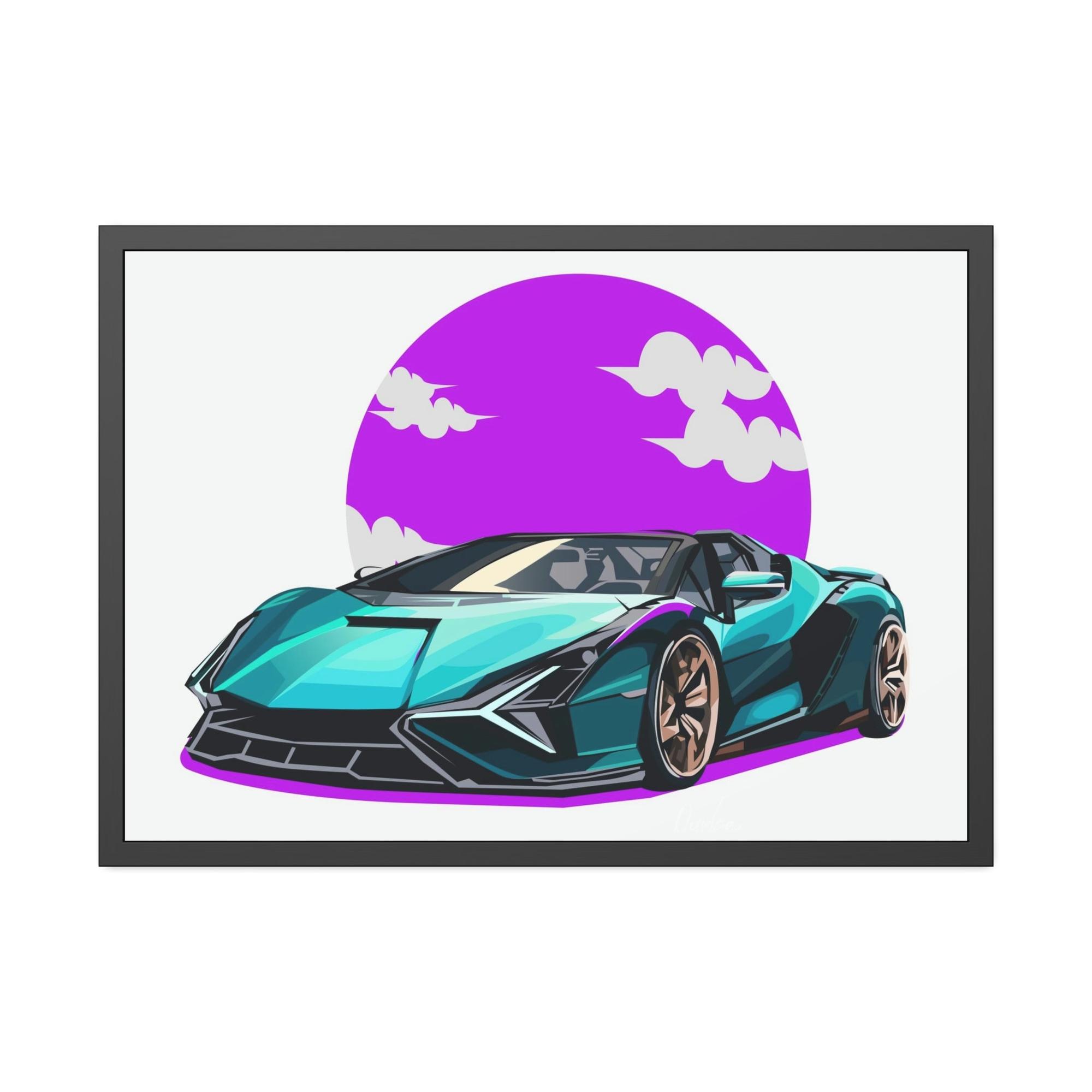 Lamborghini Art in Motion: Lamborghini Framed Canvas & Poster Masterpiece