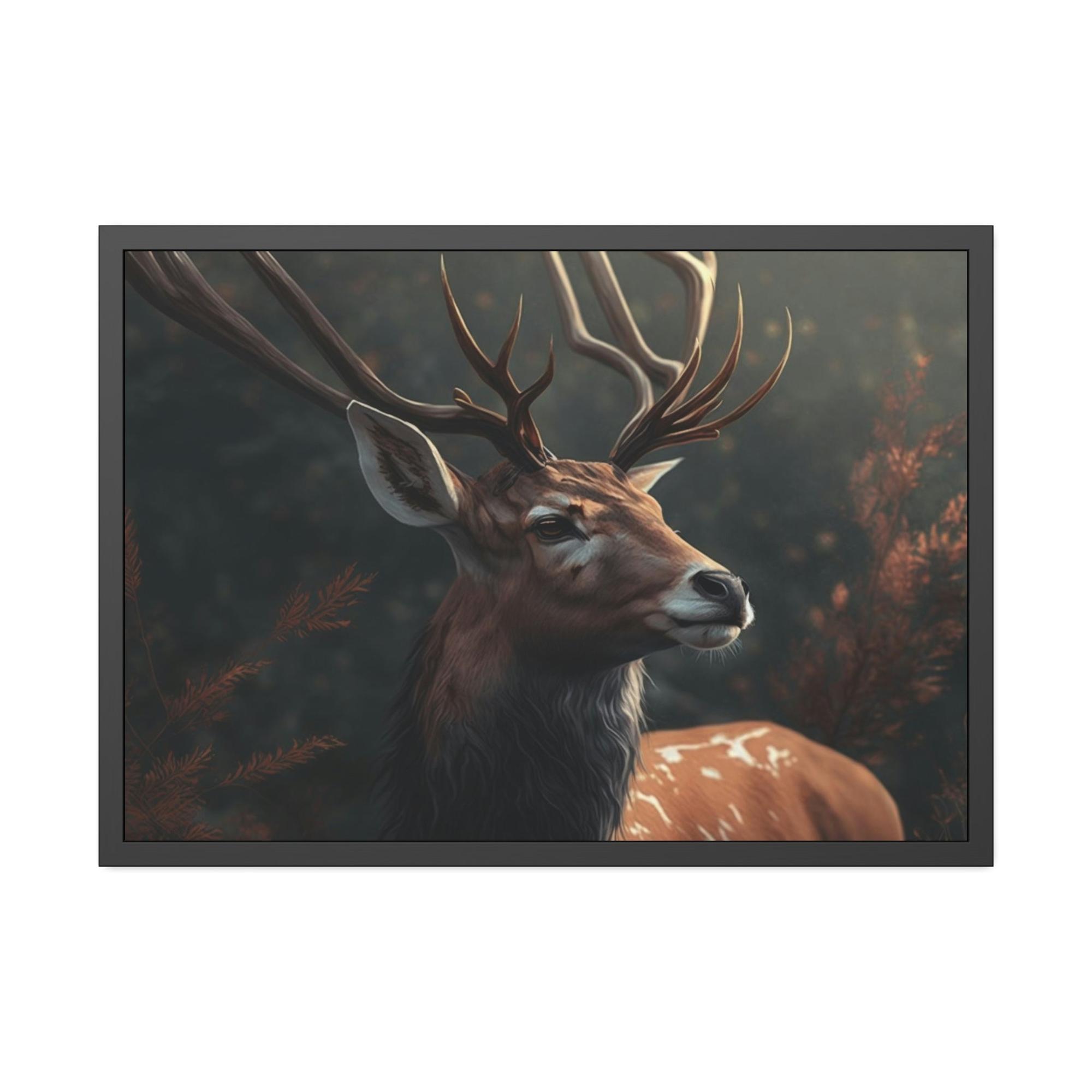 Deers Deer's Solitude: A Canvas Wildlife Contemplation