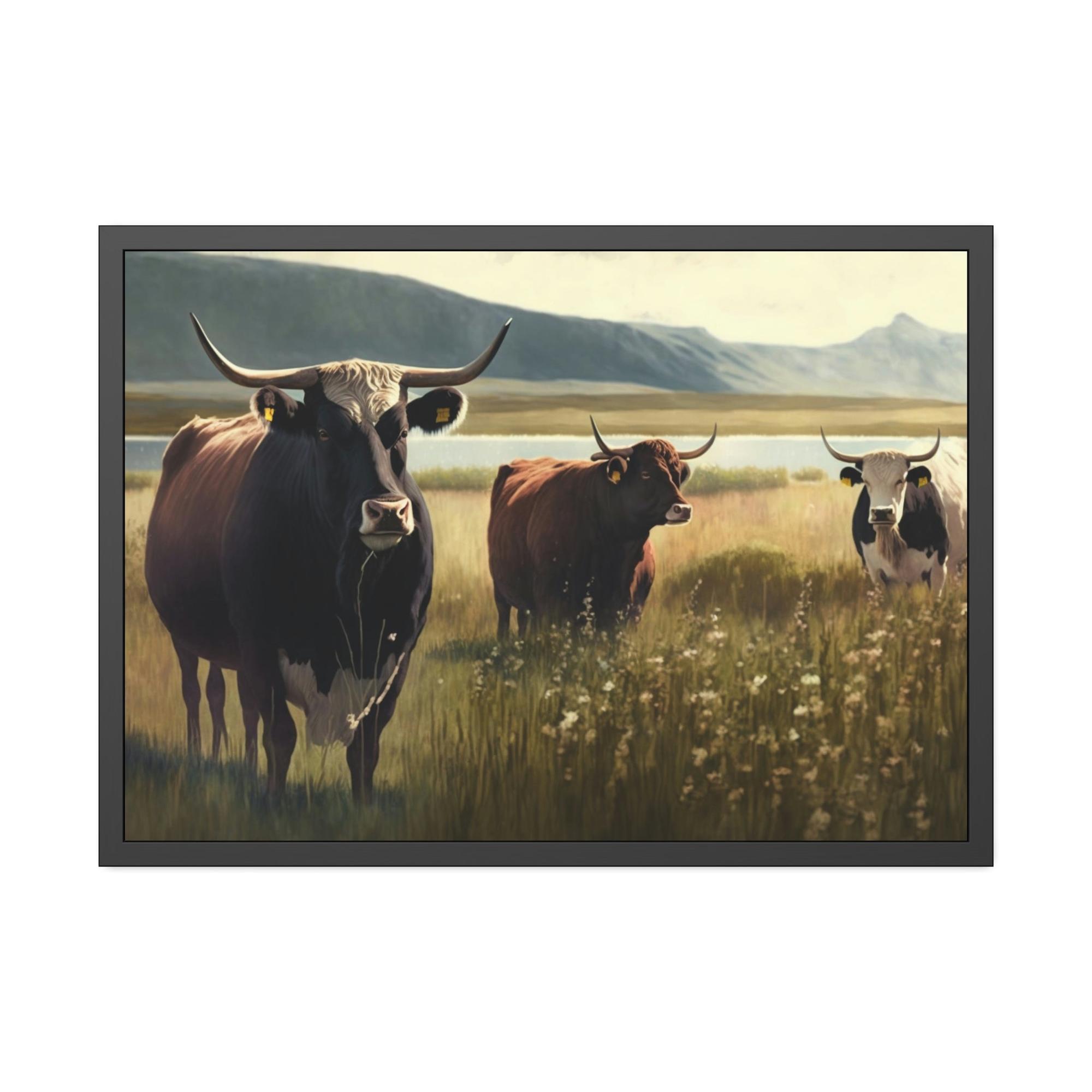 Cows Fields of Bovine Wonder: A Painting of Cows on Canvas
