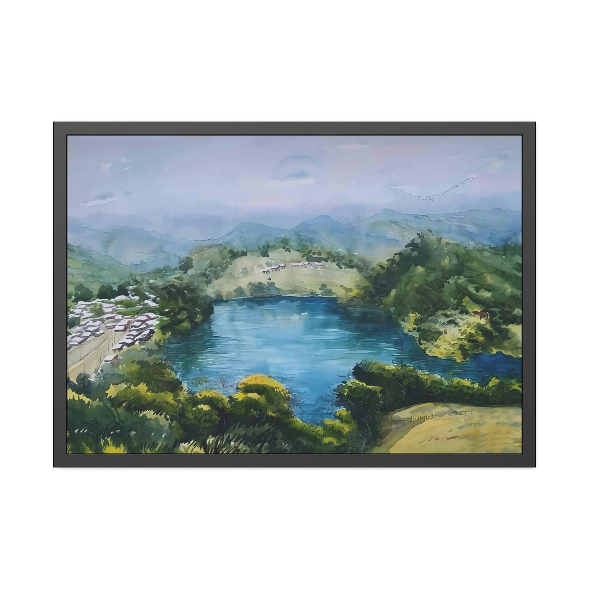 Lakes And Rivers Lakeside Serenity: Natural Canvas Wall Art of a Peaceful Lake View