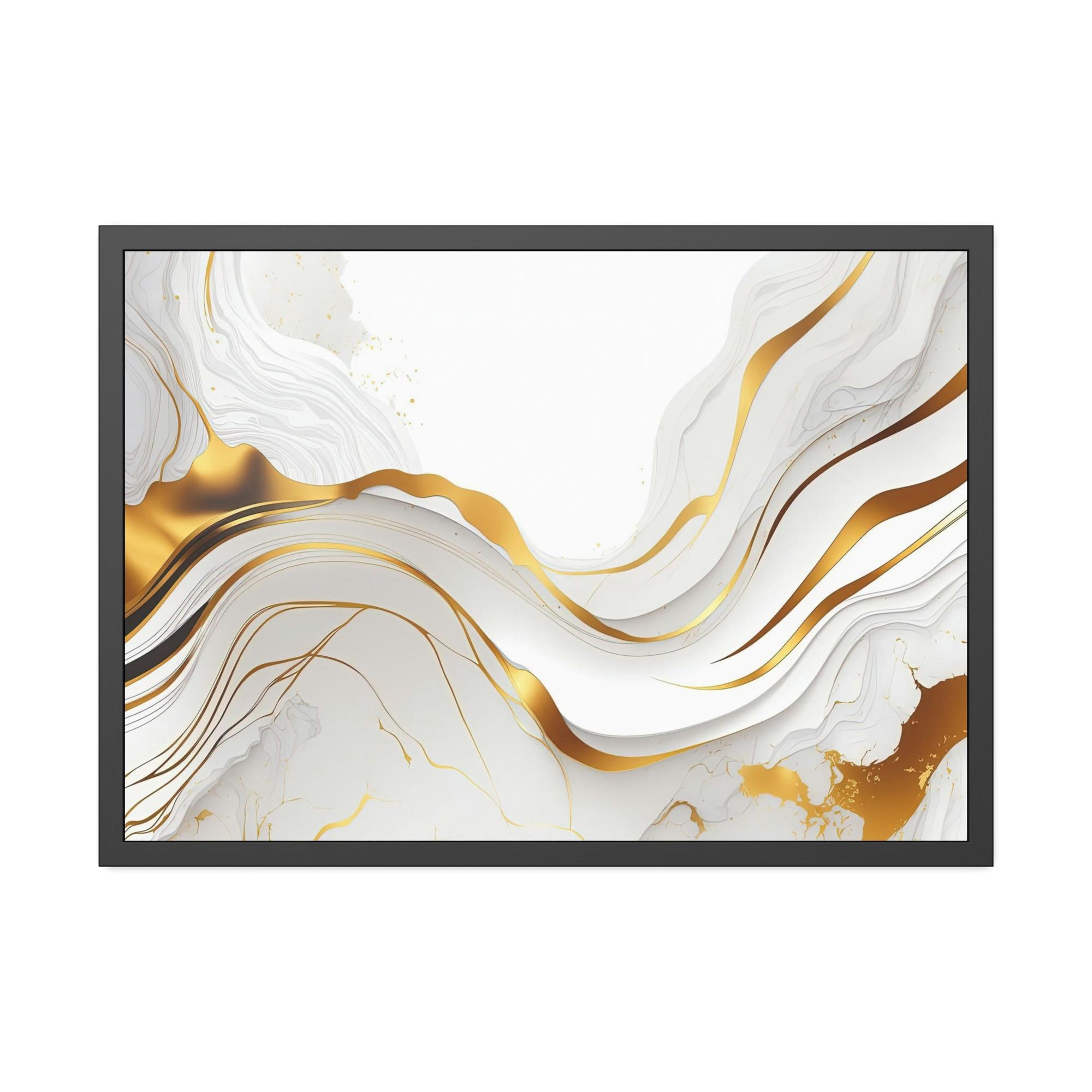 Gold Abstract Art Golden Serenity: Elegant Gold Abstract Canvas & Poster Wall Decor