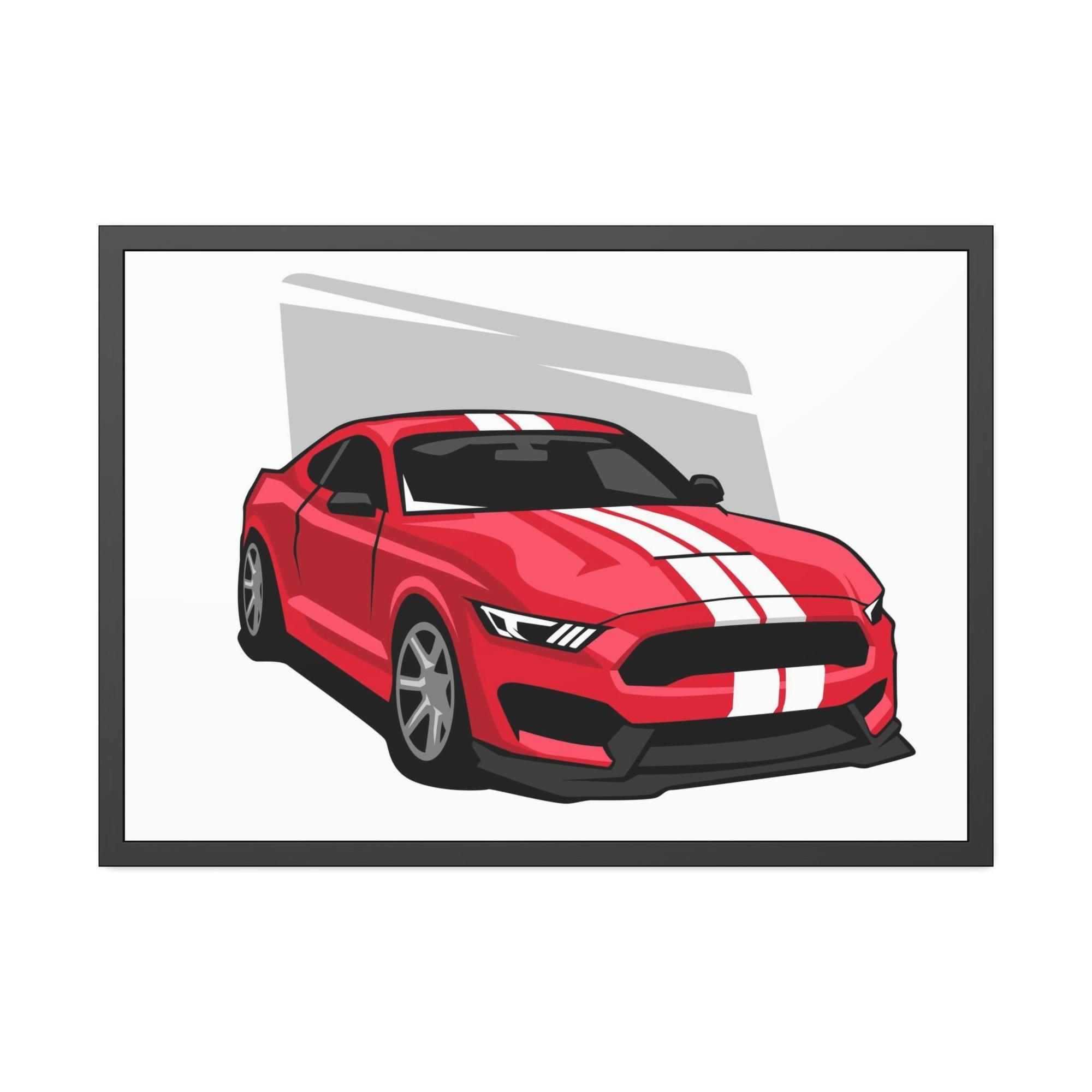 Mustang Wild and Free: Mustang Art Print on Canvas & Poster Framed Wall Art
