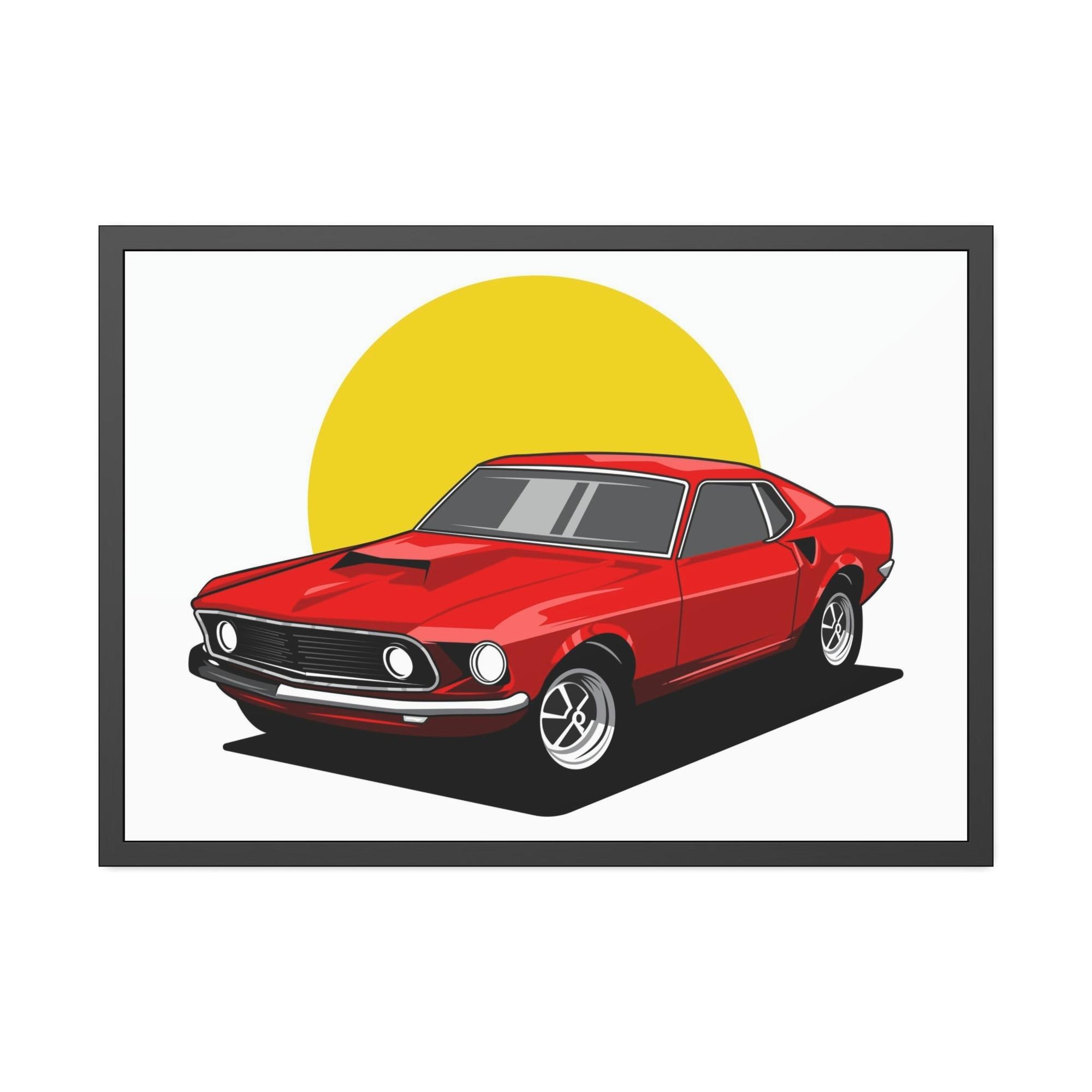 Mustang Graceful Power: Mustang Wall Art on Natural Canvas and Poster
