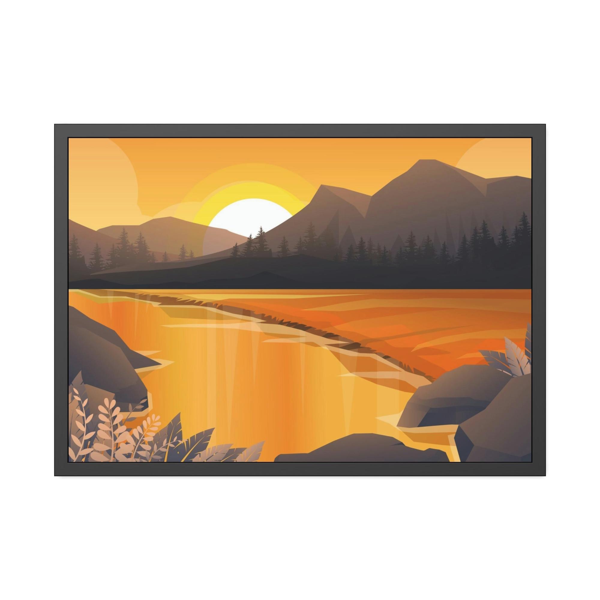 Lakes And Rivers Riverfront Escape: Print on Canvas of a Serene River Landscape