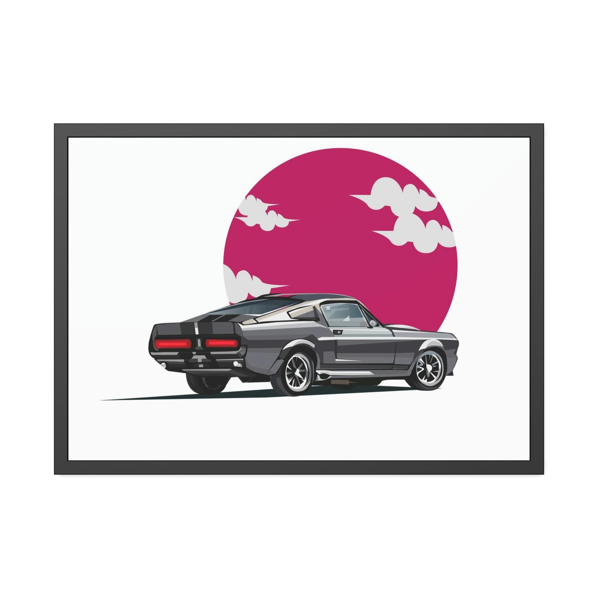Mustang Iconic Mustang: Framed Poster and Art Print on Canvas