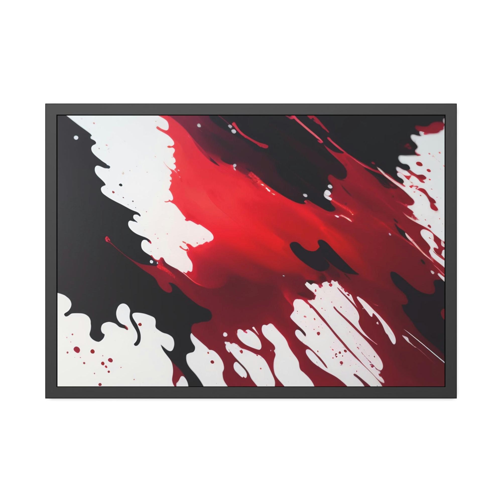 Red Abstract Art Bold and Striking: Red Abstract Canvas and Framed Poster