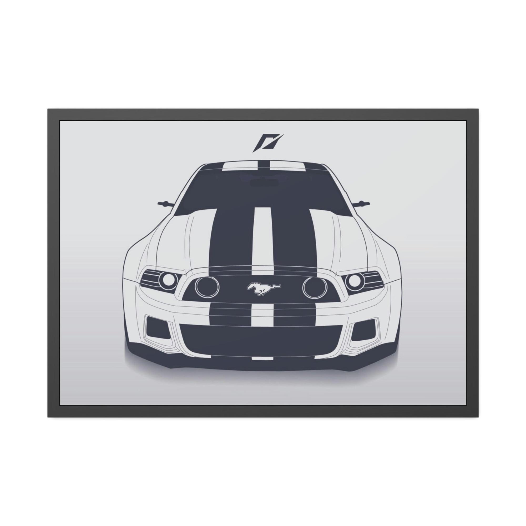 Mustang The Art of Speed: Framed Canvas Poster Featuring a Mustang Sports Car