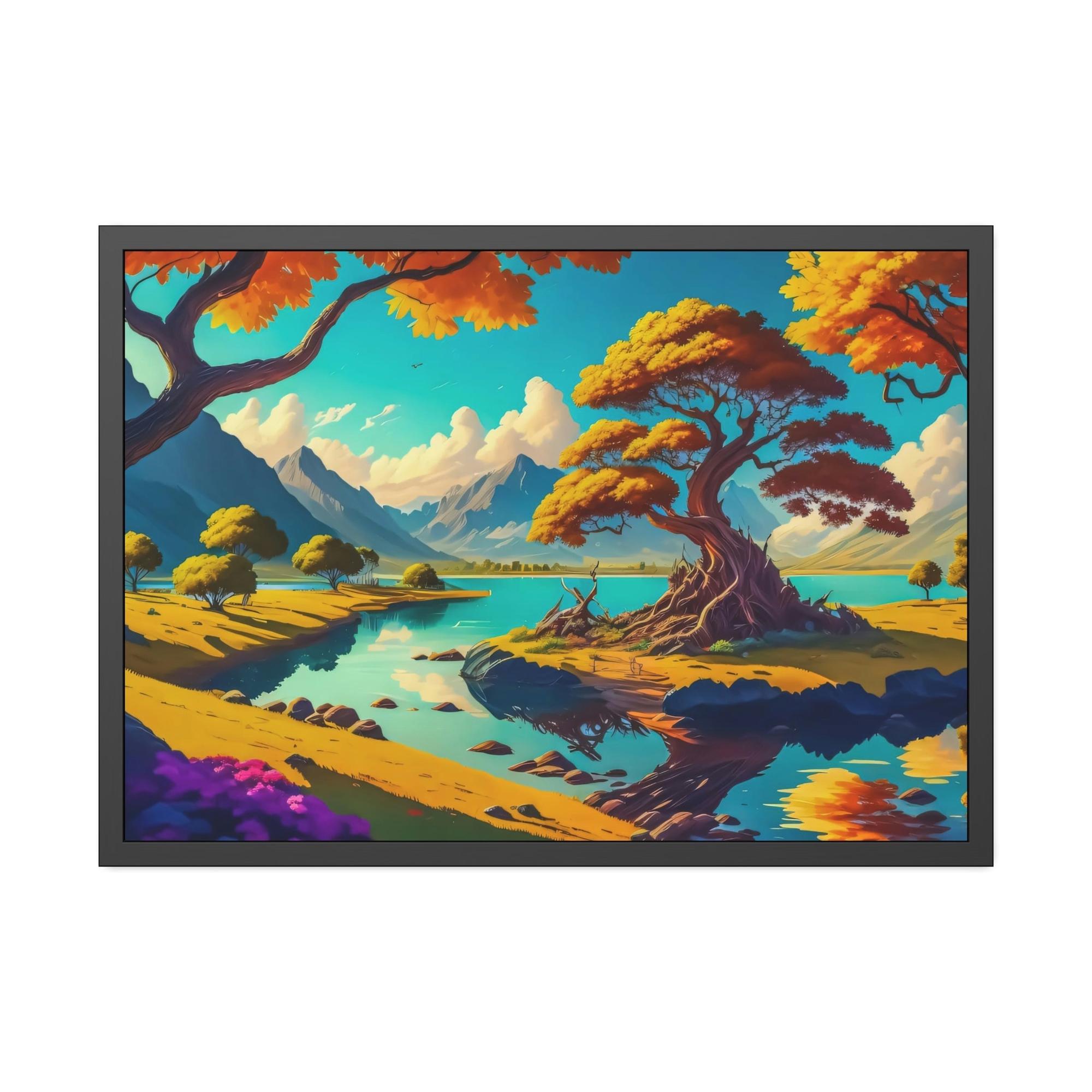 Lakes And Rivers Nature's Aqua Palette: Artful Canvas and Poster Print of Lakes and Rivers
