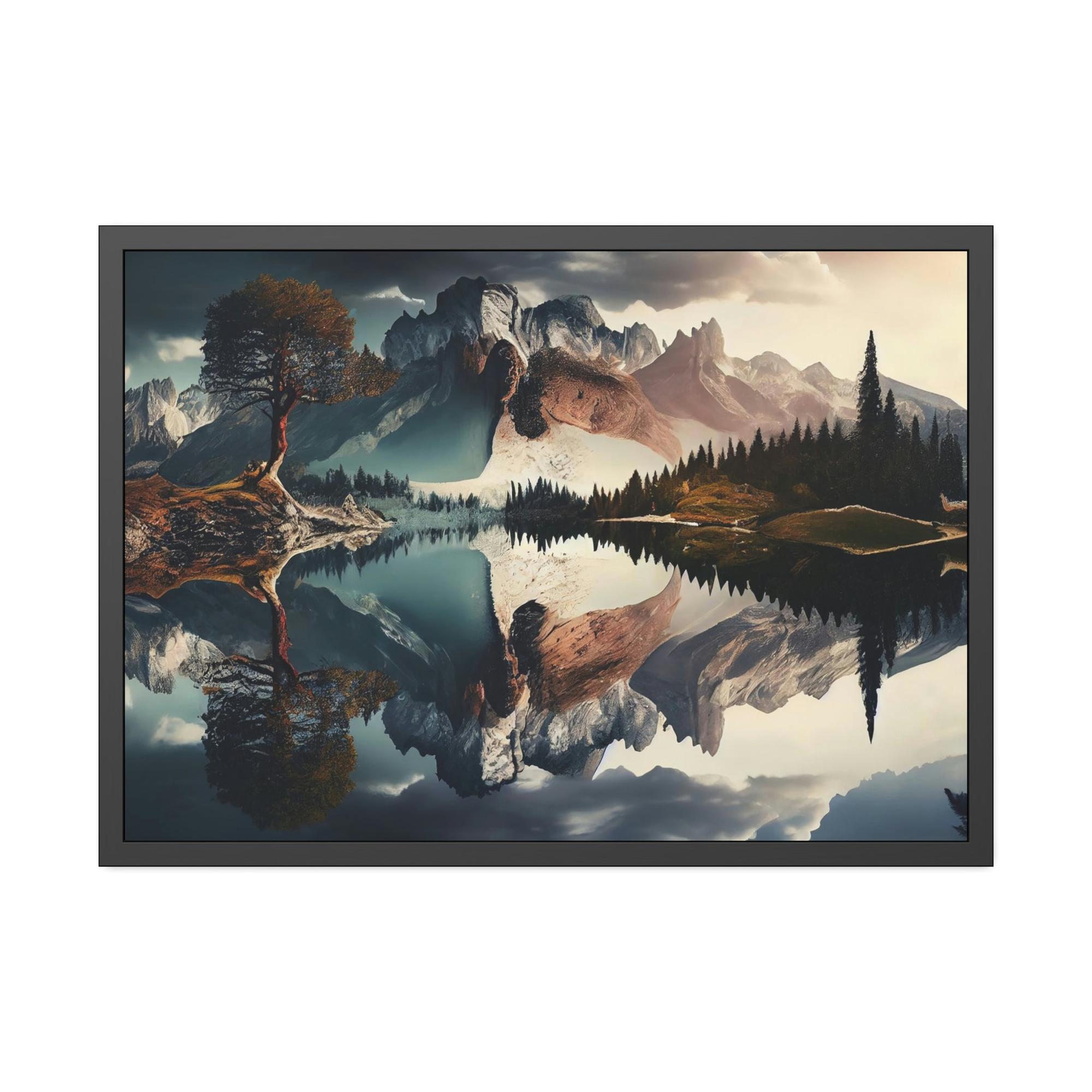 Lakes And Rivers Flowing Serenity: Print on Canvas & Poster of a Gentle River Landscape