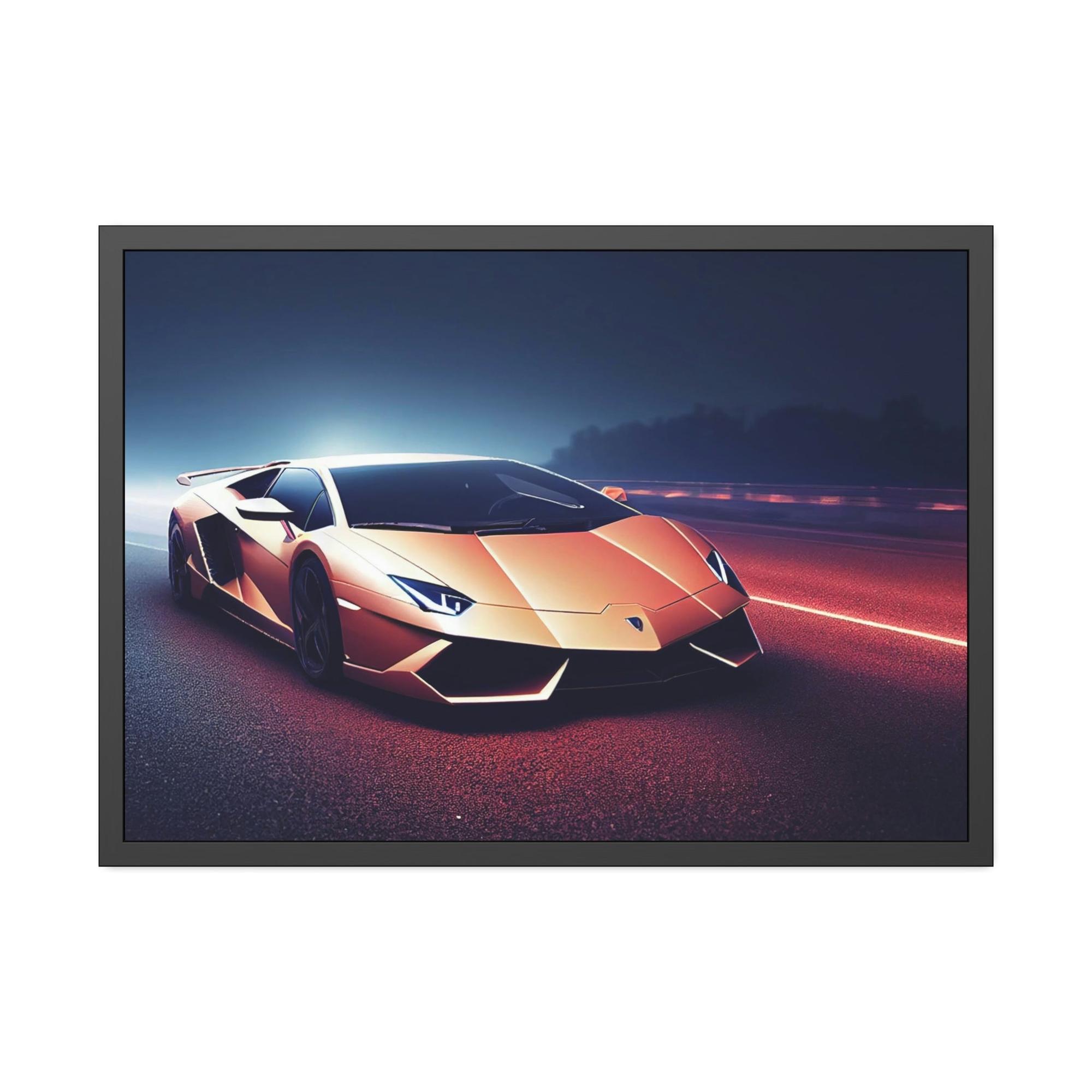 Lamborghini Masterpiece in Motion: Lamborghini Framed Canvas & Poster Print for Supercar Lovers