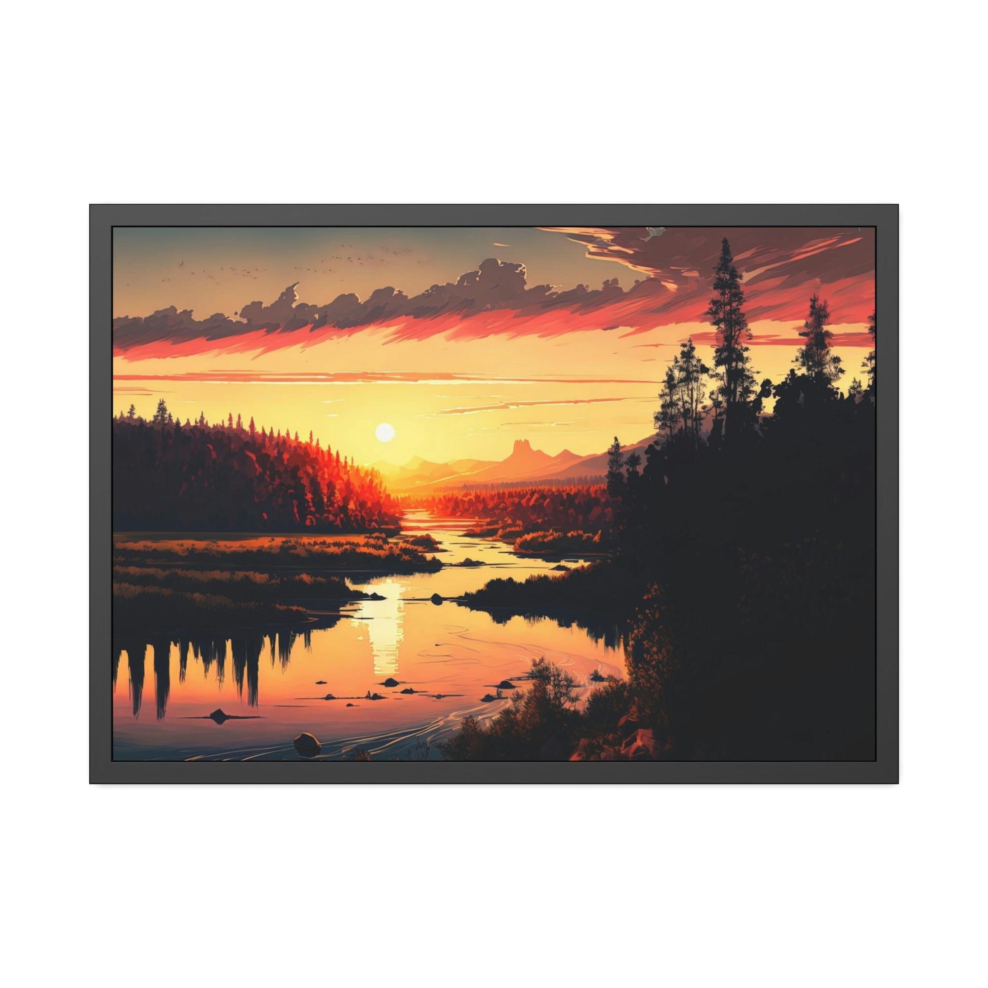 Lakes And Rivers Colors of the River: Natural Canvas Wall Art with Vibrant River Scenery