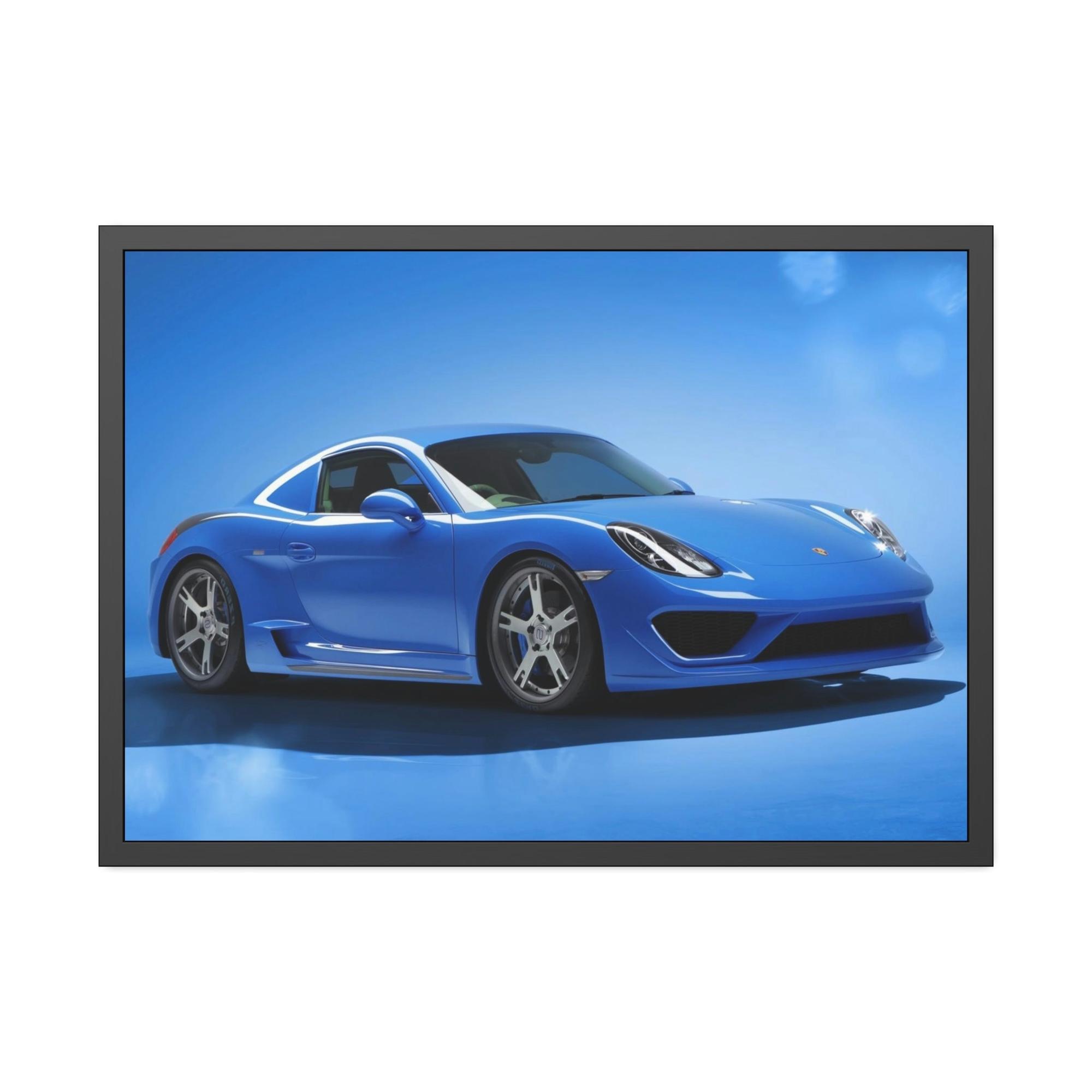 Porsche Blue Porsche Perspectives: Natural Canvas & Poster Print of a Dynamic Car