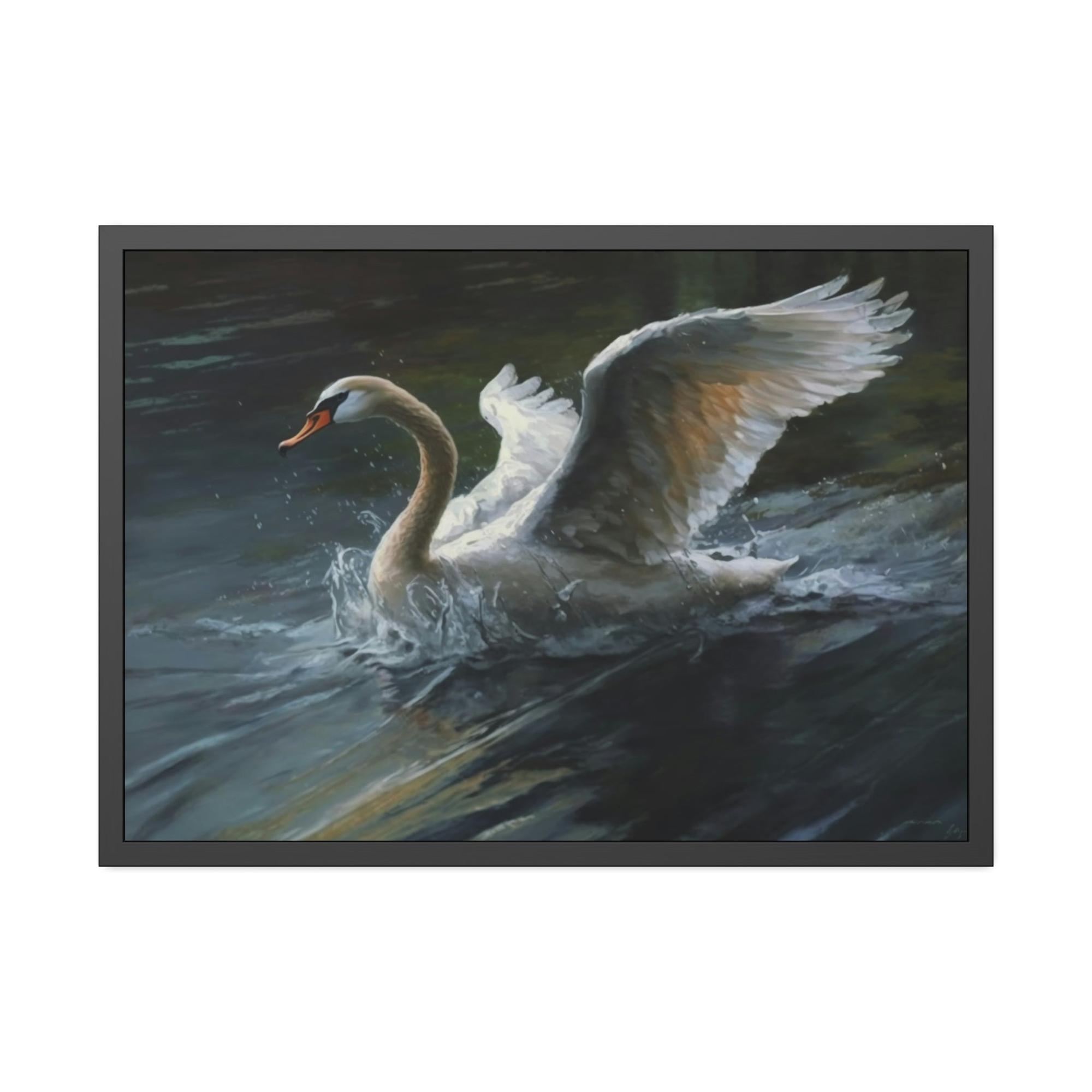 Swans The Swan's Realm: A Nature-Inspired Painting on Canvas