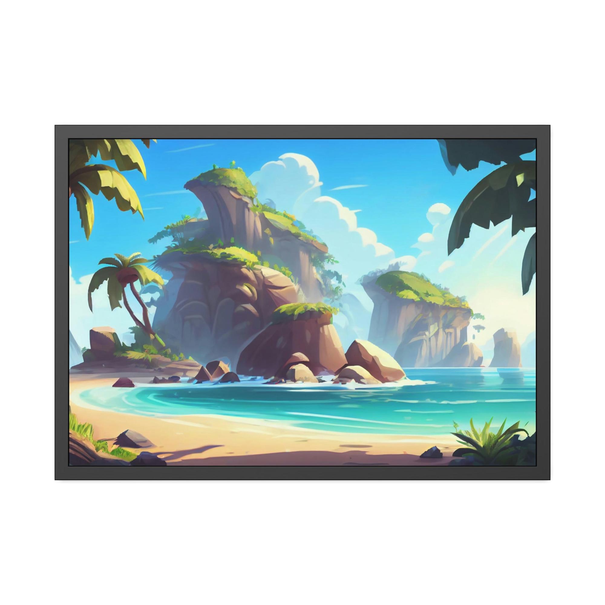 Island Beach Island Paradise: Natural Canvas & Poster Art of a Blissful Beach Scene