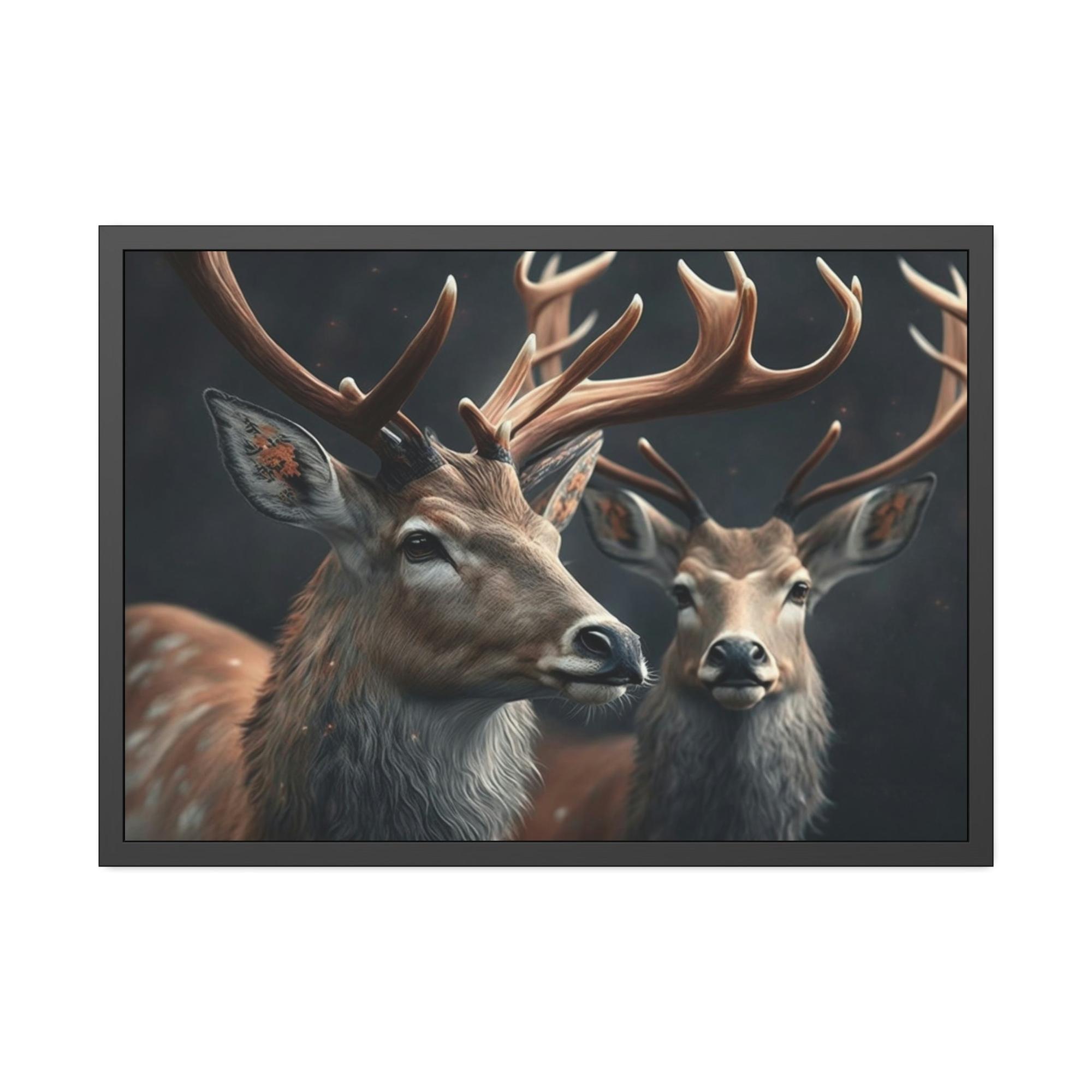 Deers Deer Camaraderie: A Canvas Artistic Wildlife Collection