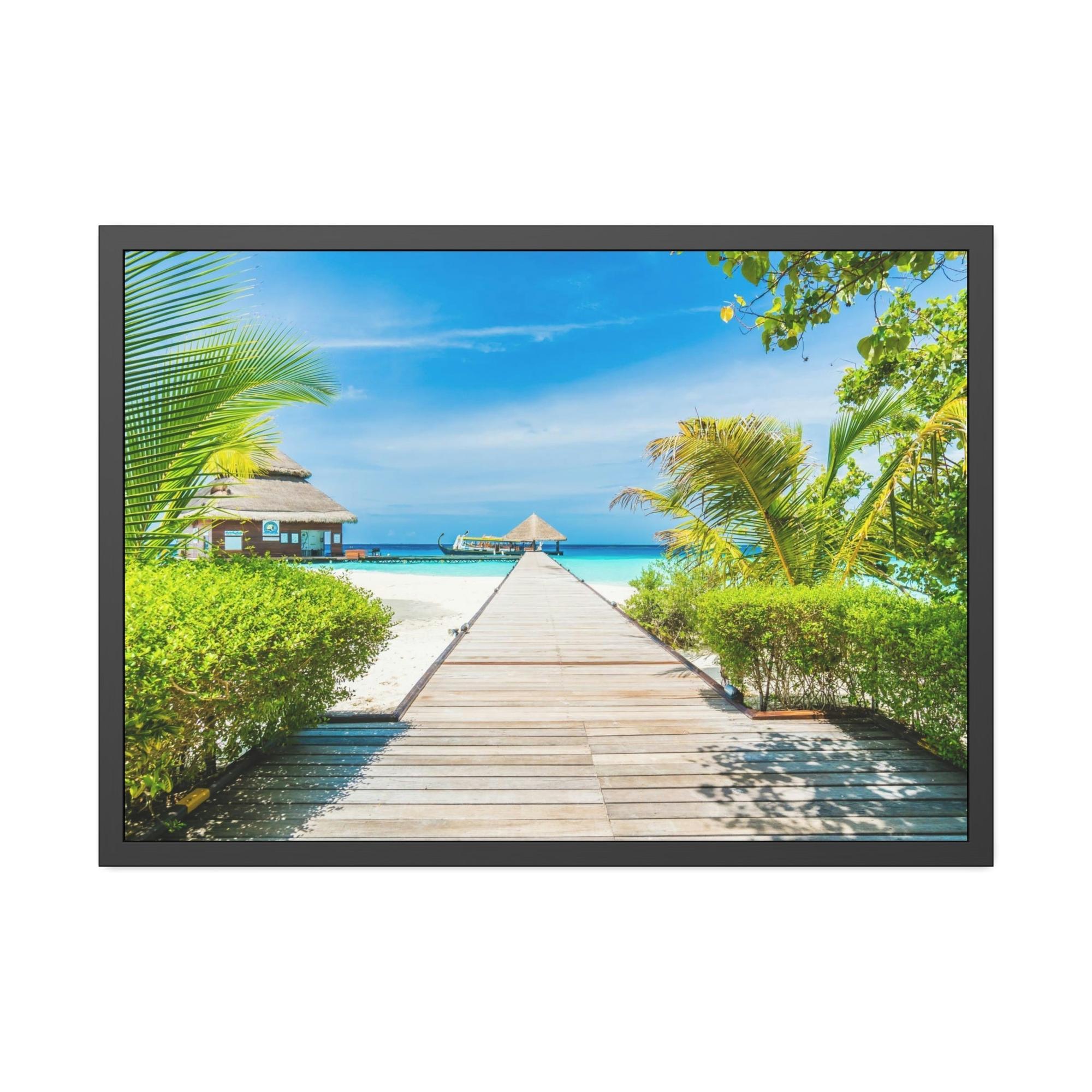 Island Beach Island Hues: Canvas Wall Art of a Colorful Island Beach on a High-Quality Print