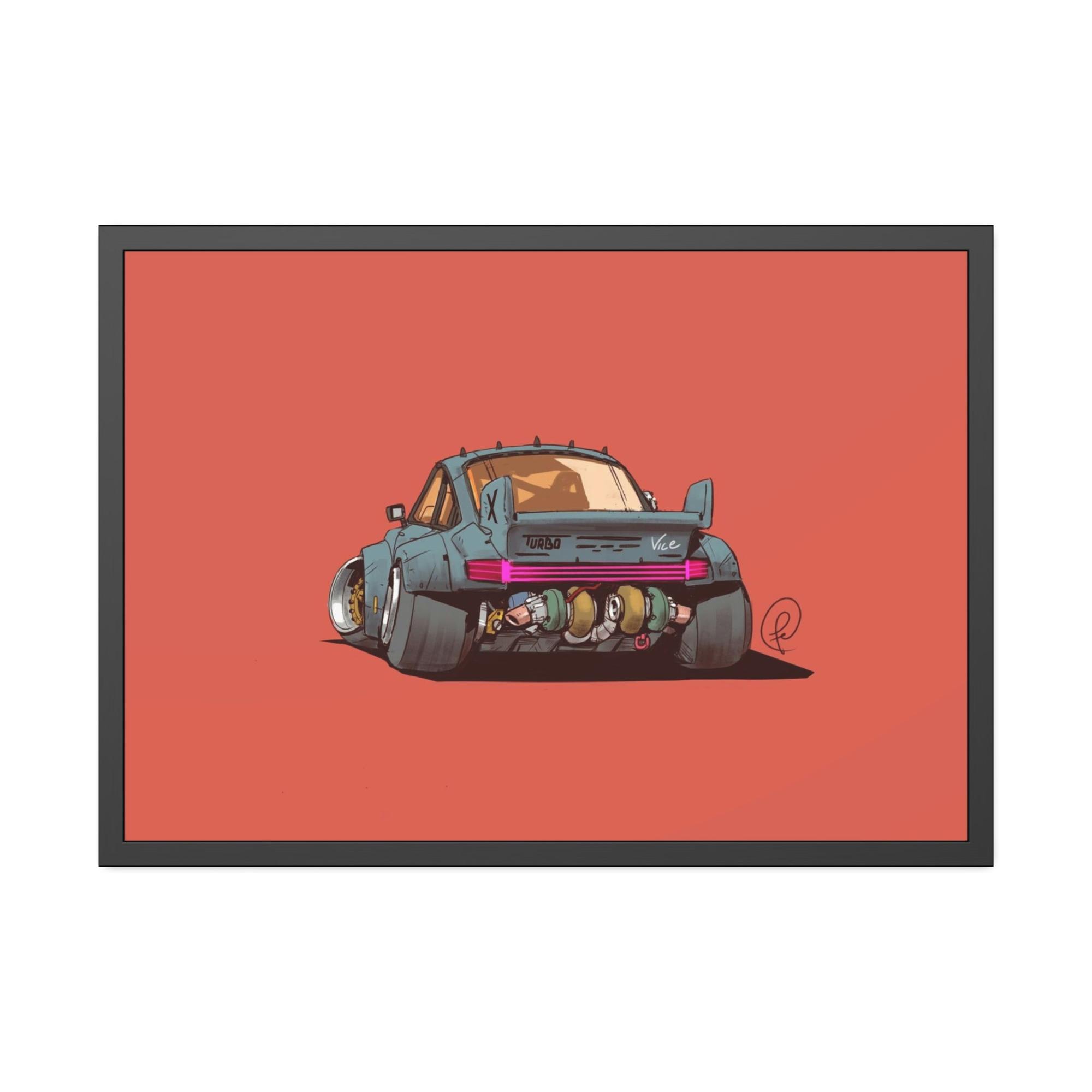Porsche Vintage Porsche Essence: Poster Print on Framed Canvas