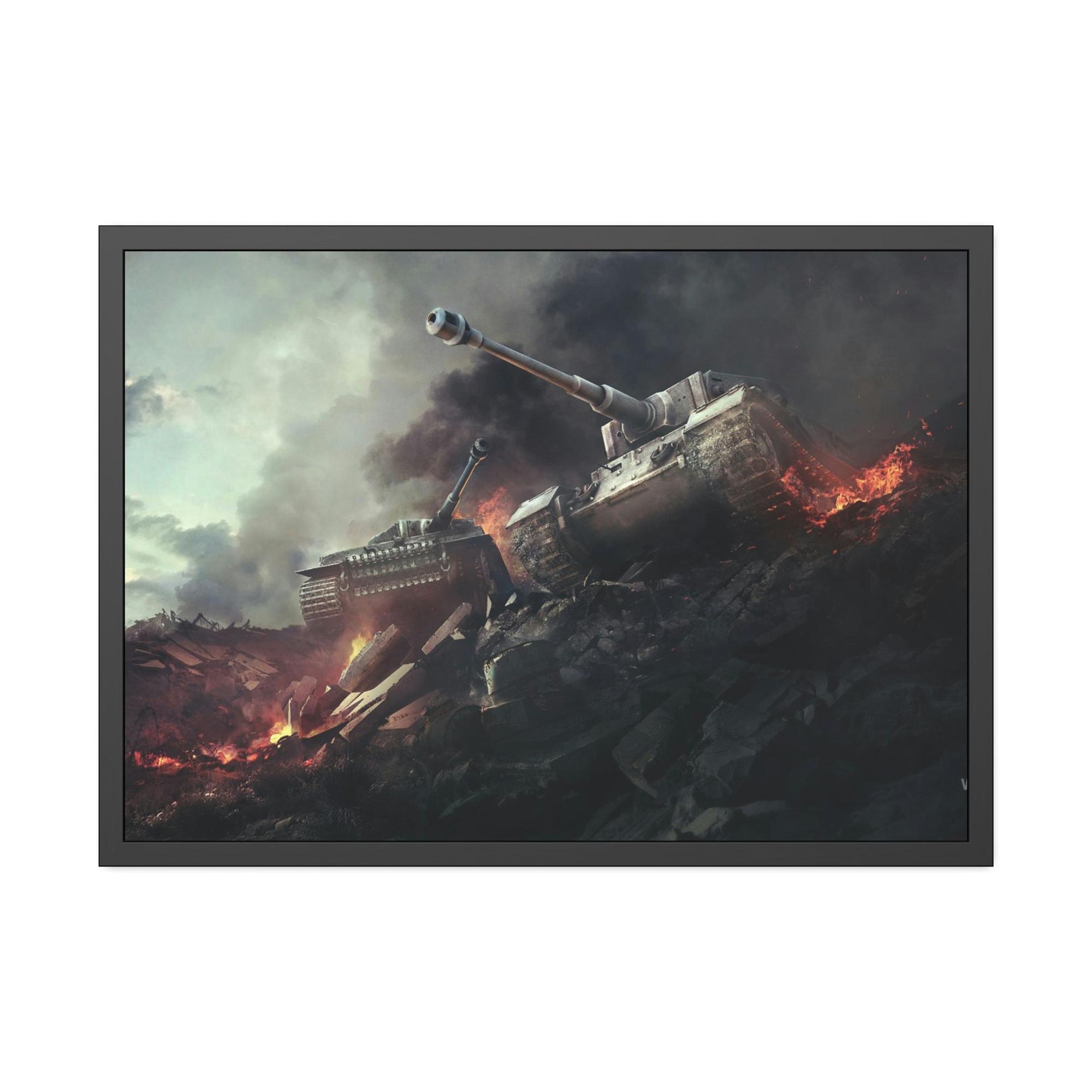 World Of Tanks In the Line of Fire: Striking World of Tanks Canvas & Poster Wall Art