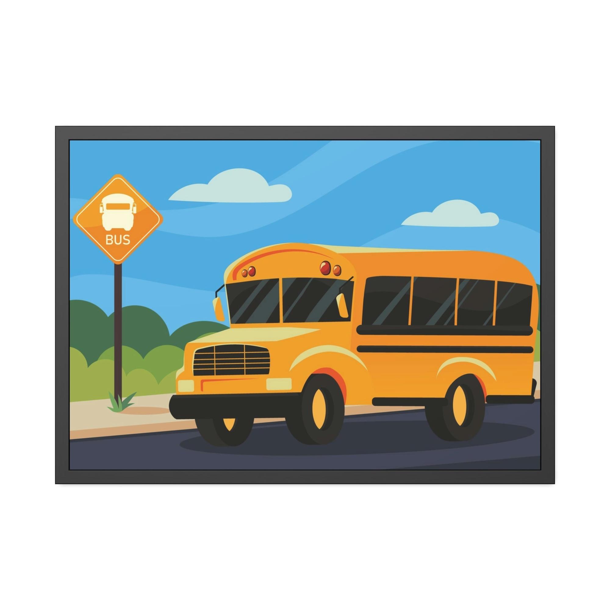 Bus Cityscape Symphony: Harmonizing Bus and Canvas & Poster Wall Art