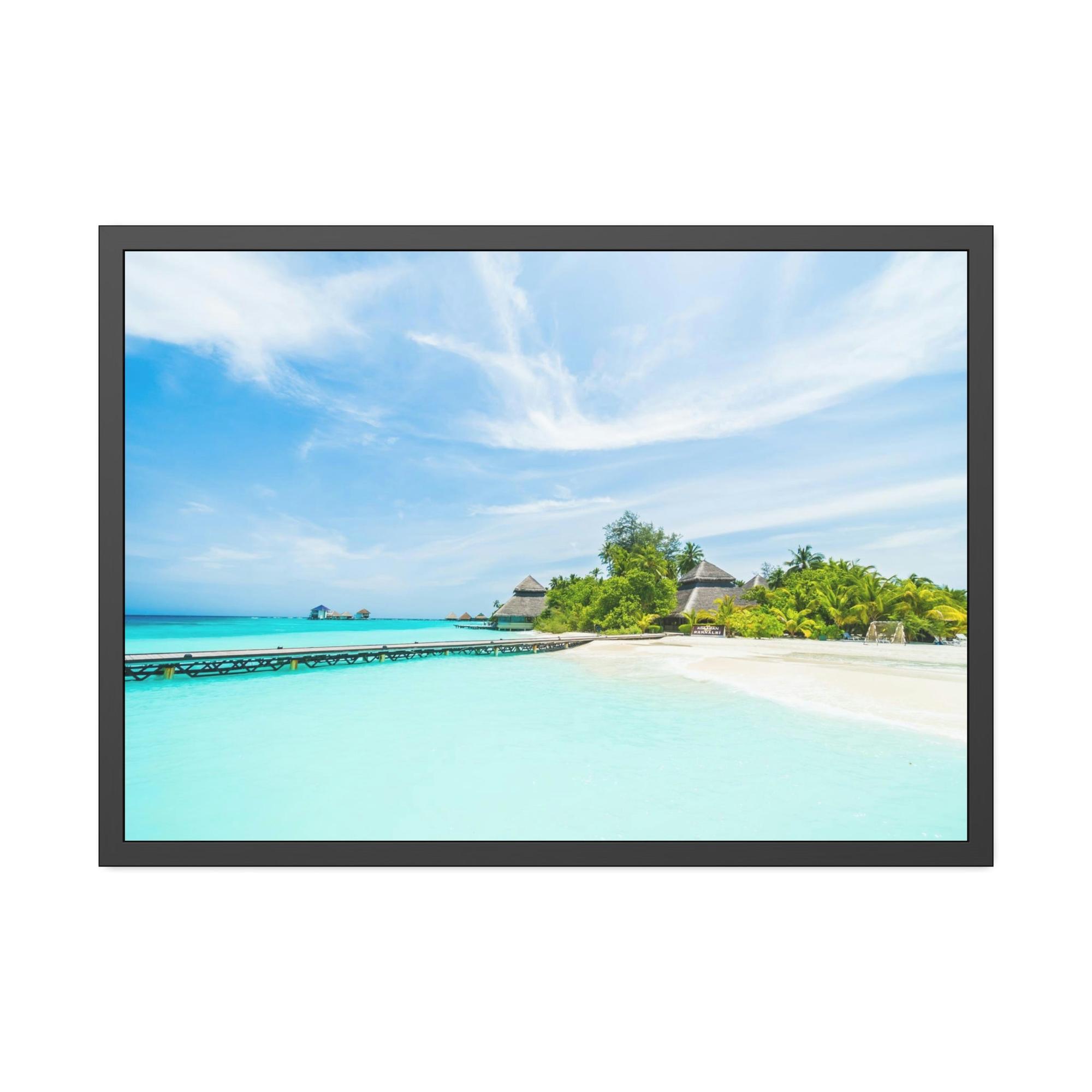 Island Beach Island Reverie: Wall Art of a Serene Beach on a Tropical Island on a Natural Canvas