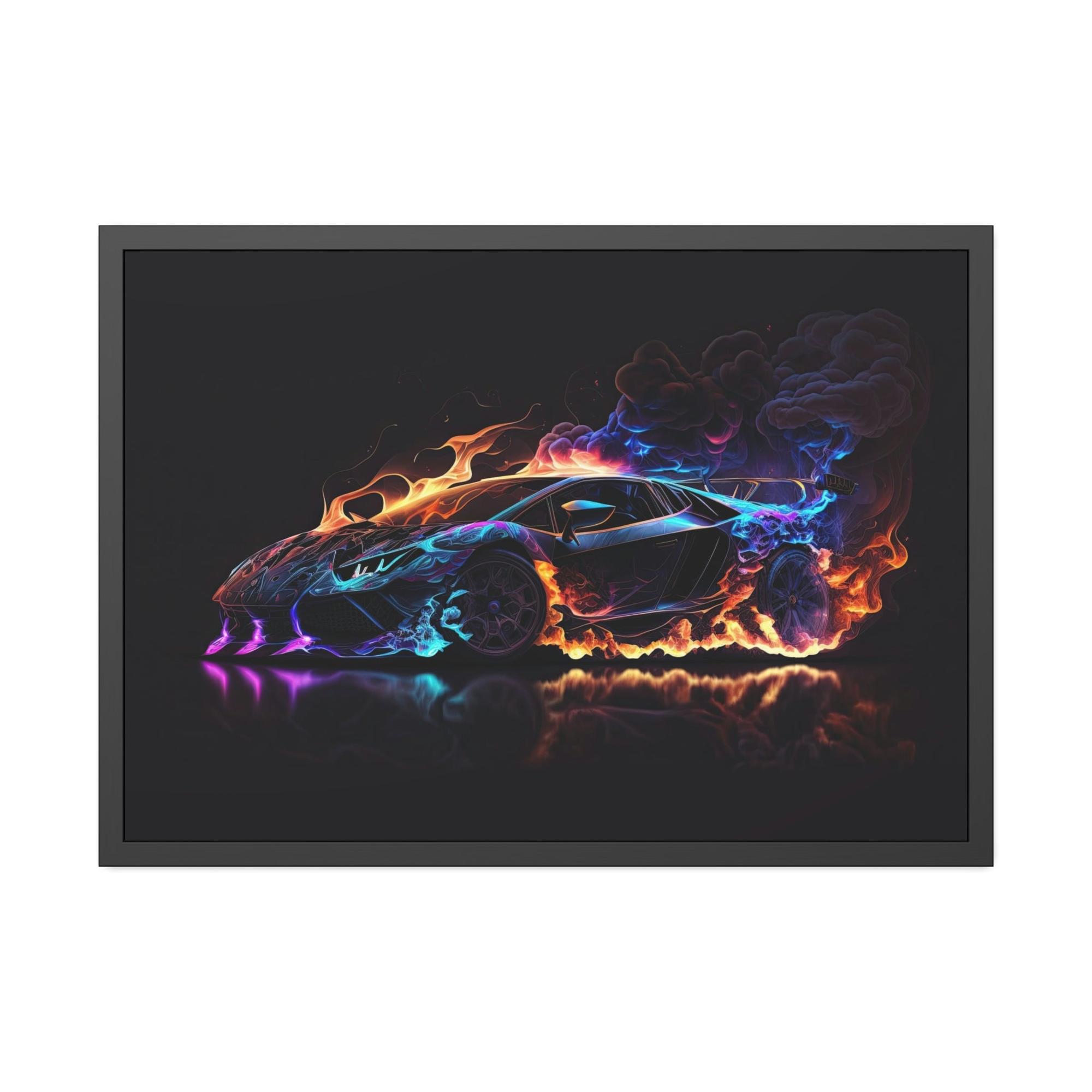 Lamborghini Roaring Beauty: Lamborghini on Natural Canvas & Poster for Wall Art Enthusiasts