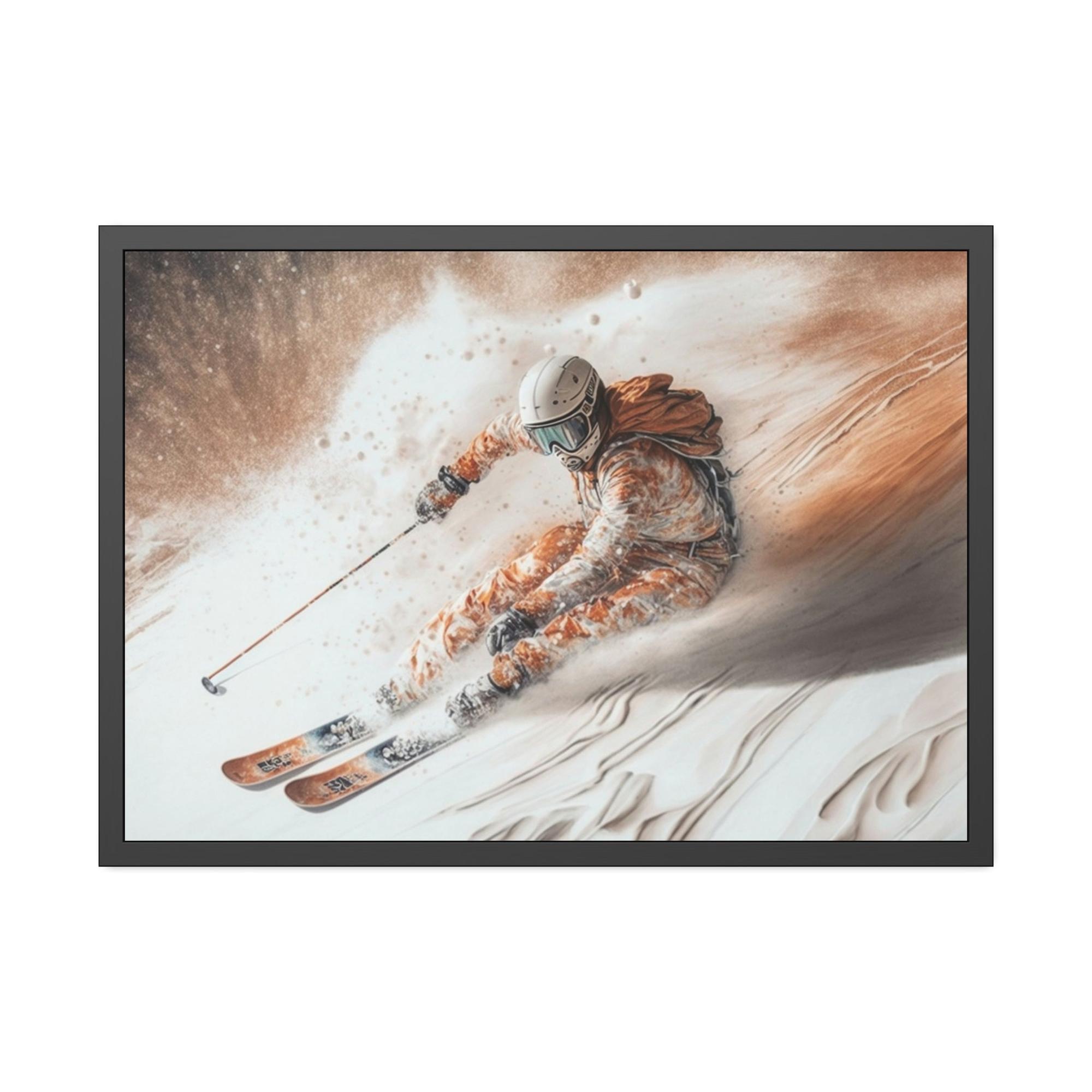 Skiing The Thrill of the Slopes: A Skiing Adventure on Canvas